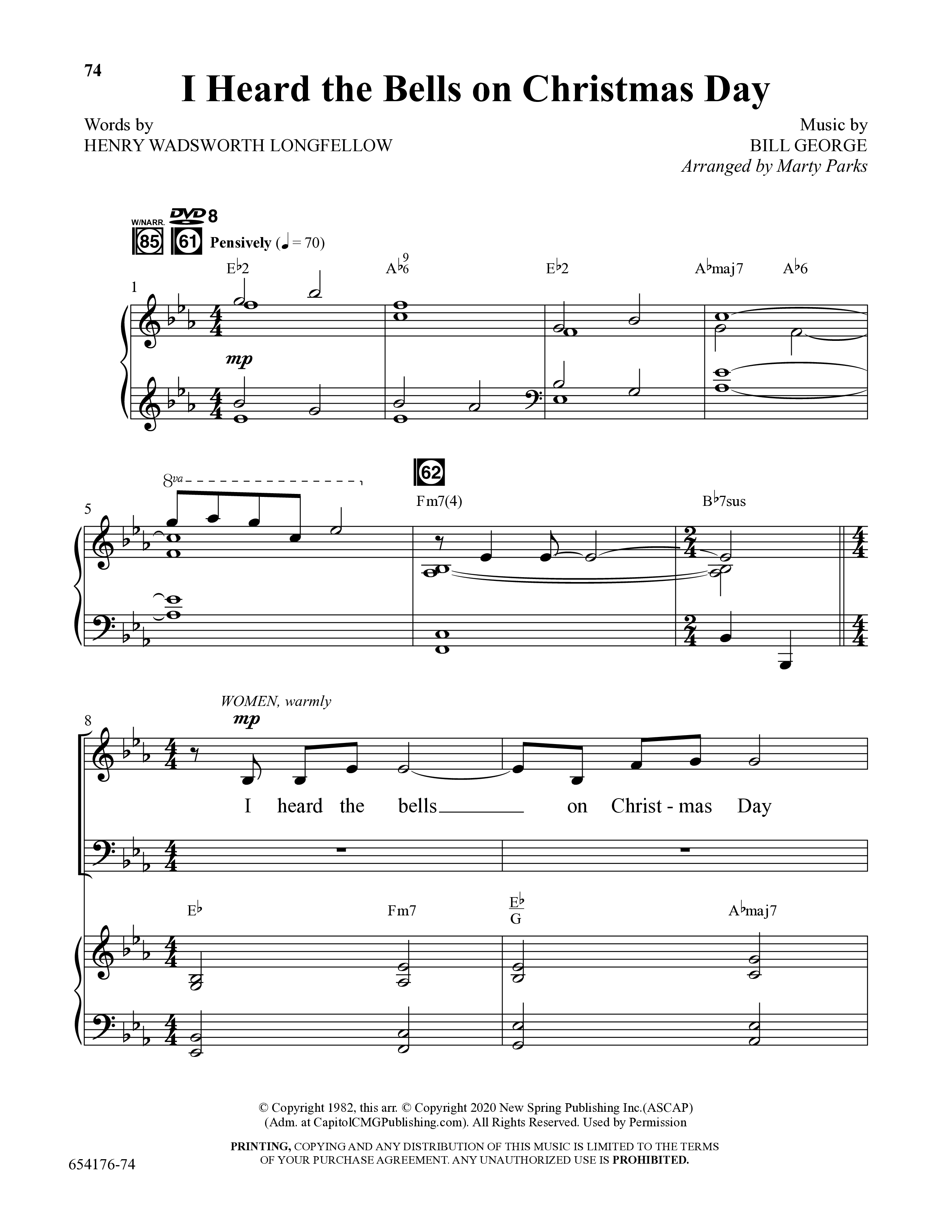 Christmas All Year Long (10 Song Choral Collection) Song 8 (Piano SATB) (Word Music Choral / Arr. Marty Parks)