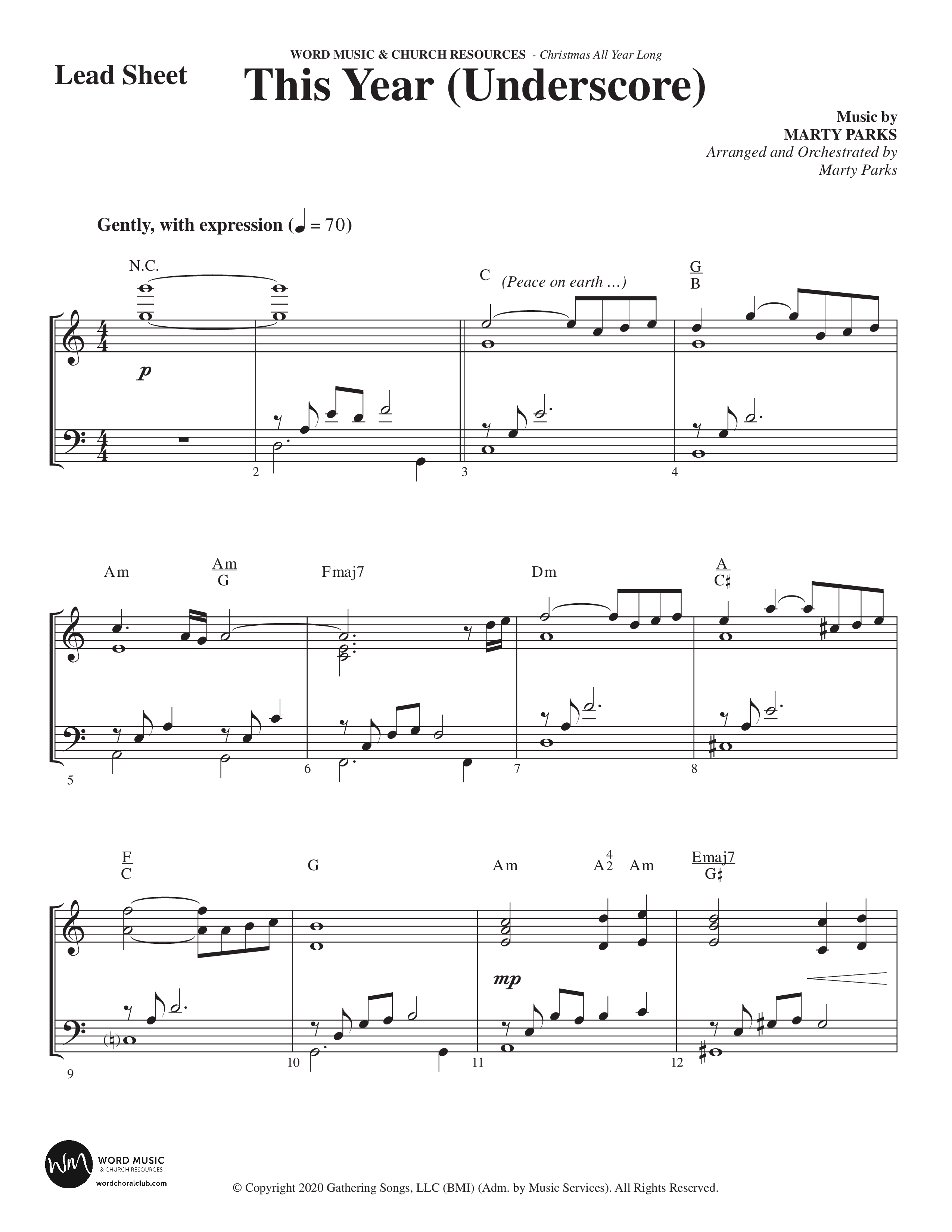 Christmas All Year Long (10 Song Choral Collection) Song 9 (Lead & Chords) (Word Music Choral / Arr. Marty Parks)