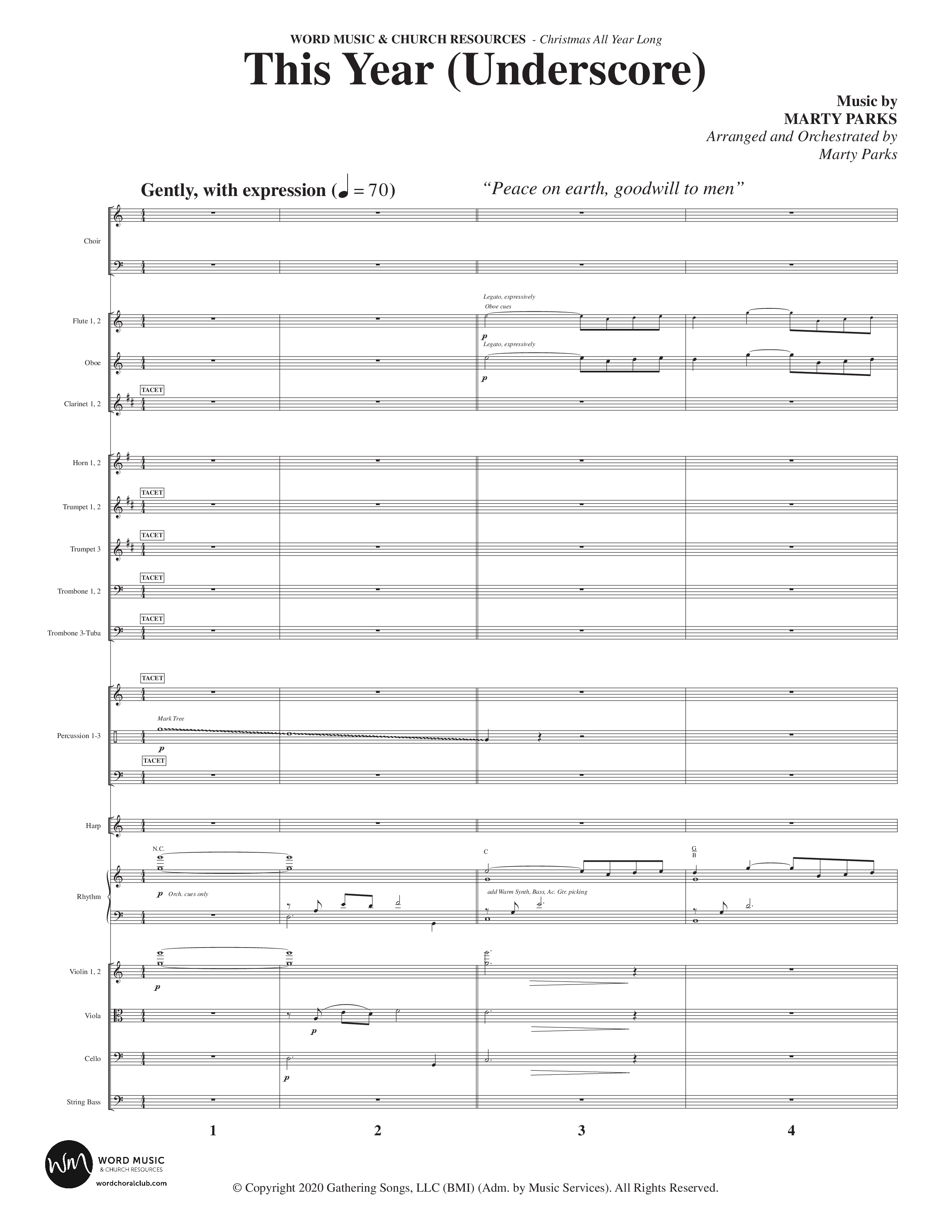 Christmas All Year Long (10 Song Choral Collection) Song 9 (Orchestration) (Word Music Choral / Arr. Marty Parks)