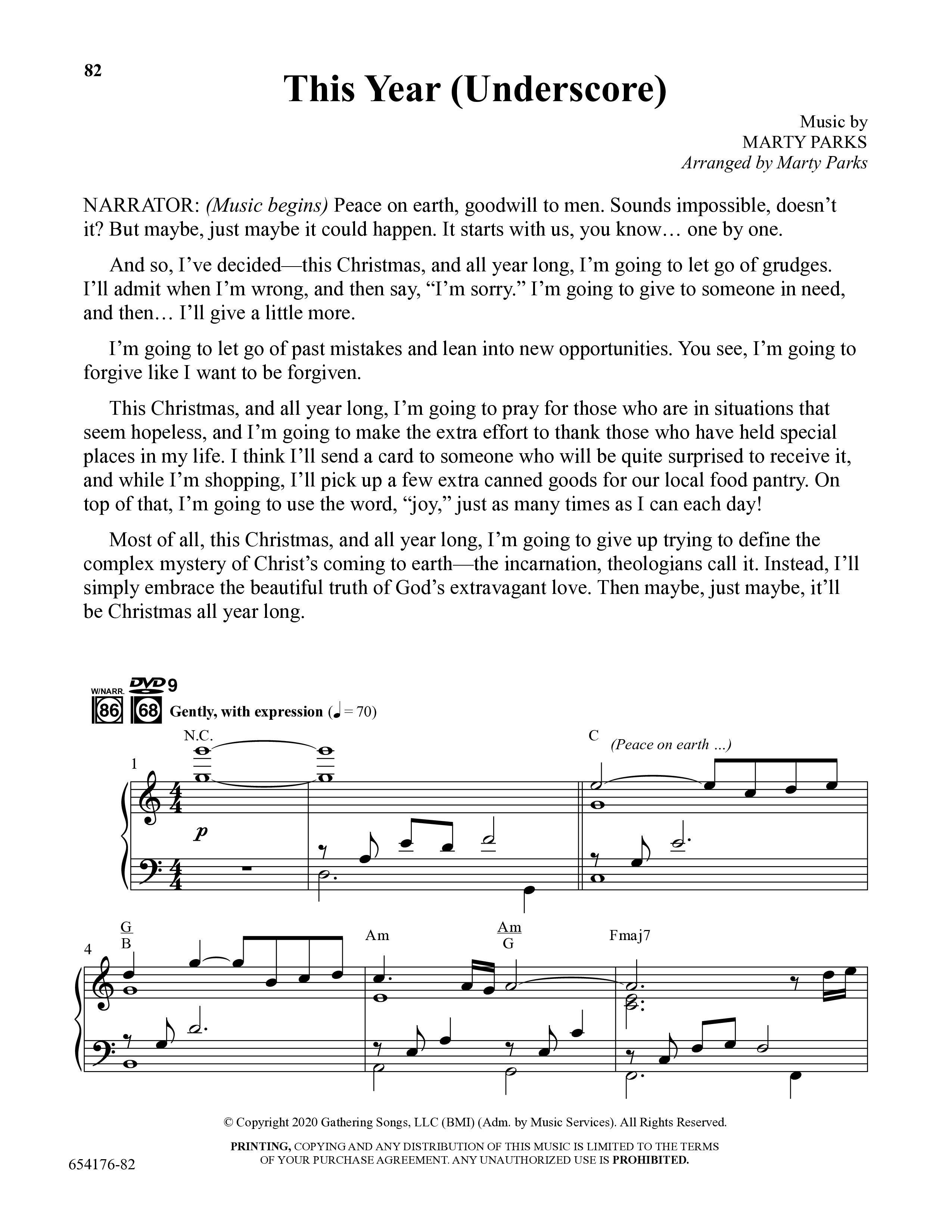 Christmas All Year Long (10 Song Choral Collection) Song 9 (Piano SATB) (Word Music Choral / Arr. Marty Parks)