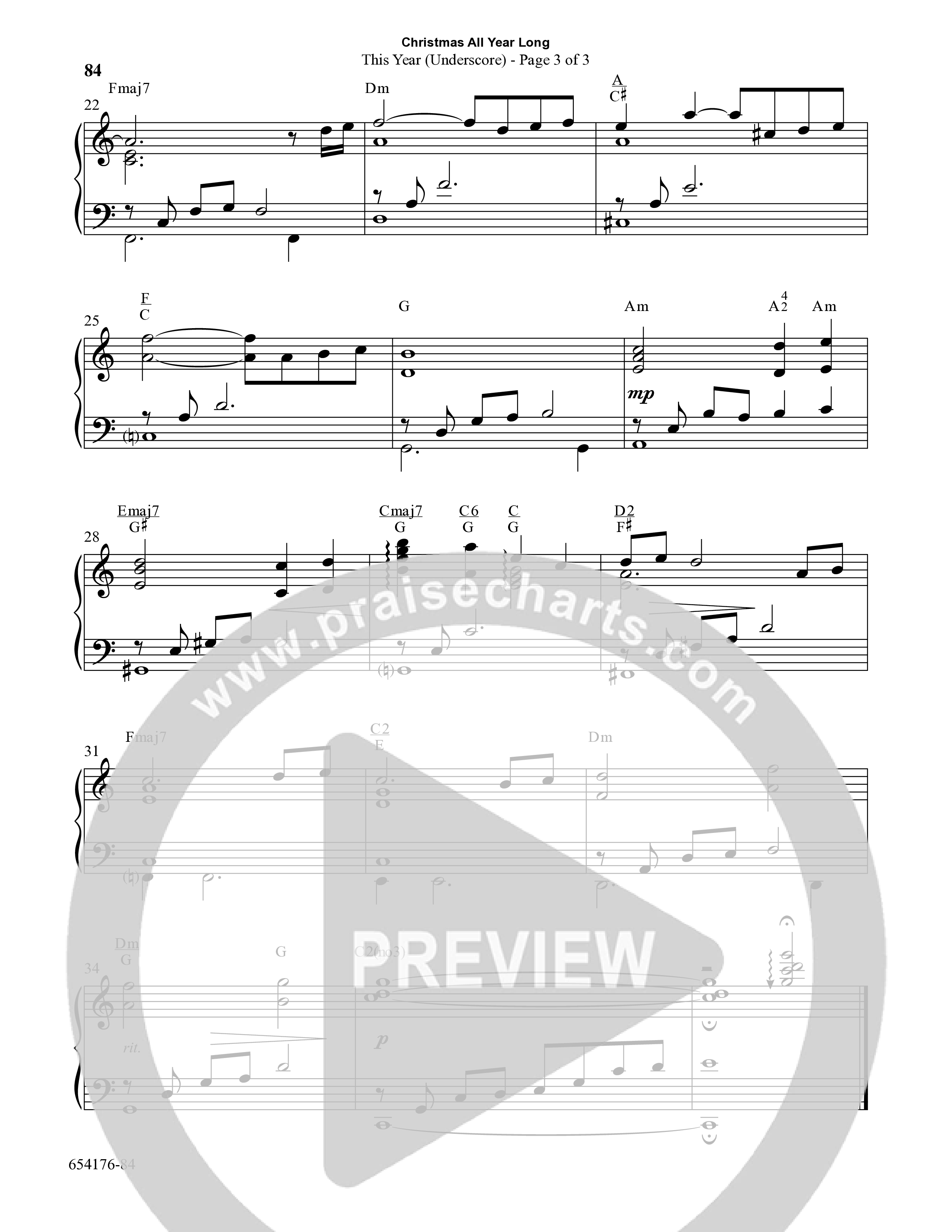 Christmas All Year Long (10 Song Choral Collection) Song 9 (Piano SATB) (Word Music Choral / Arr. Marty Parks)
