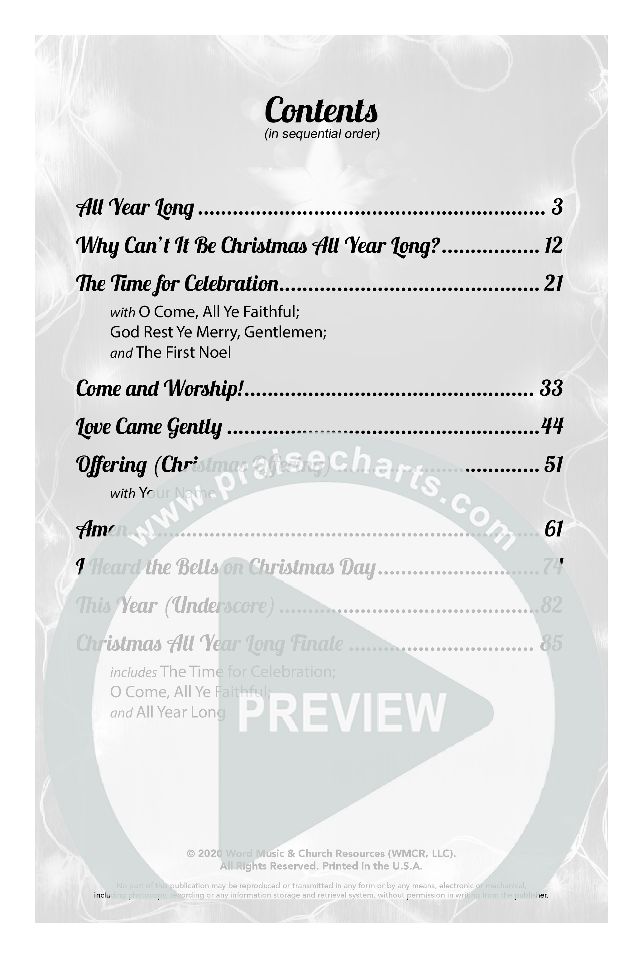 Christmas All Year Long (10 Song Choral Collection) Choral Book (Word Music Choral / Arr. Marty Parks)