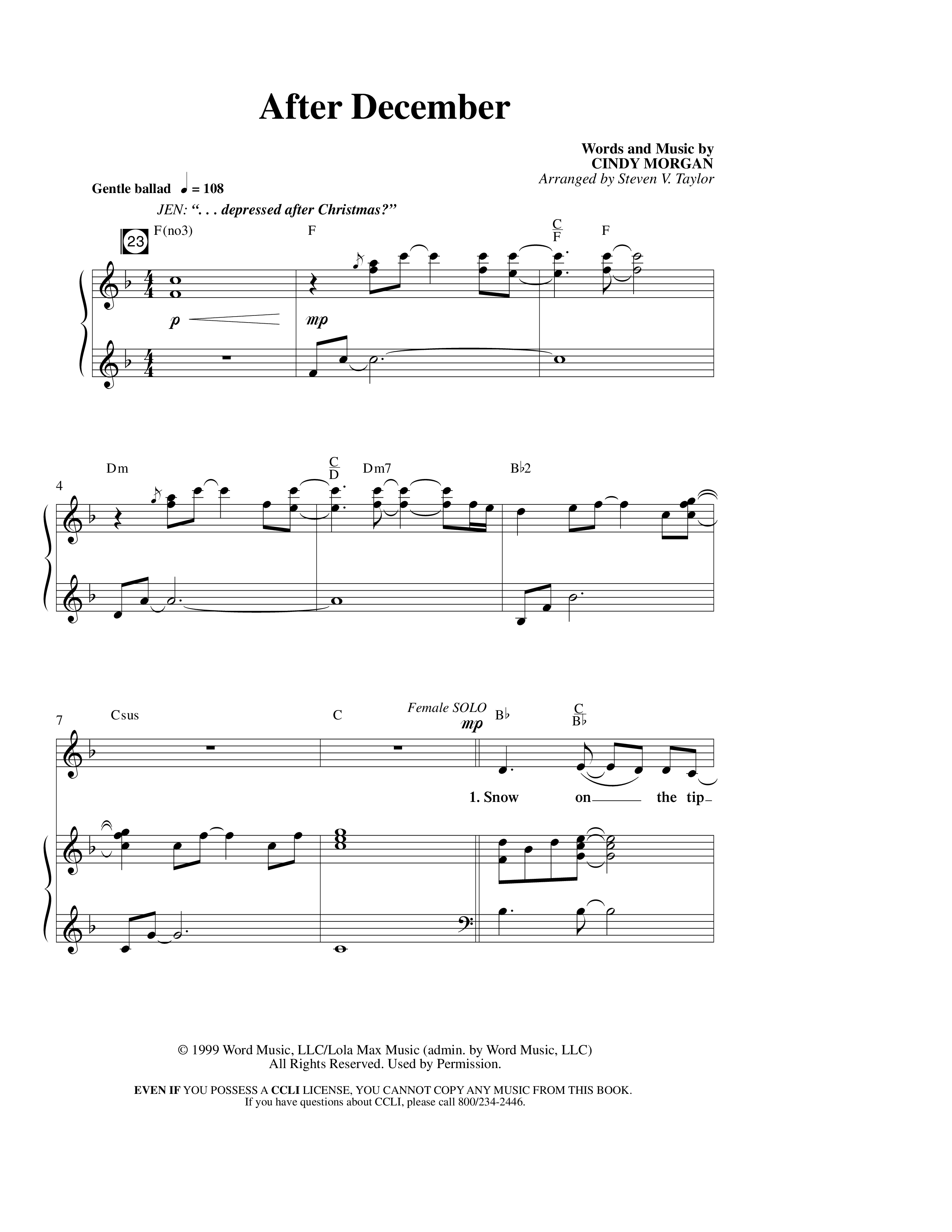 Christmas Conversation ( 11 Song Choral Collection) Song 4 (Piano SATB) (Word Music Choral / Arr. Steven Taylor)
