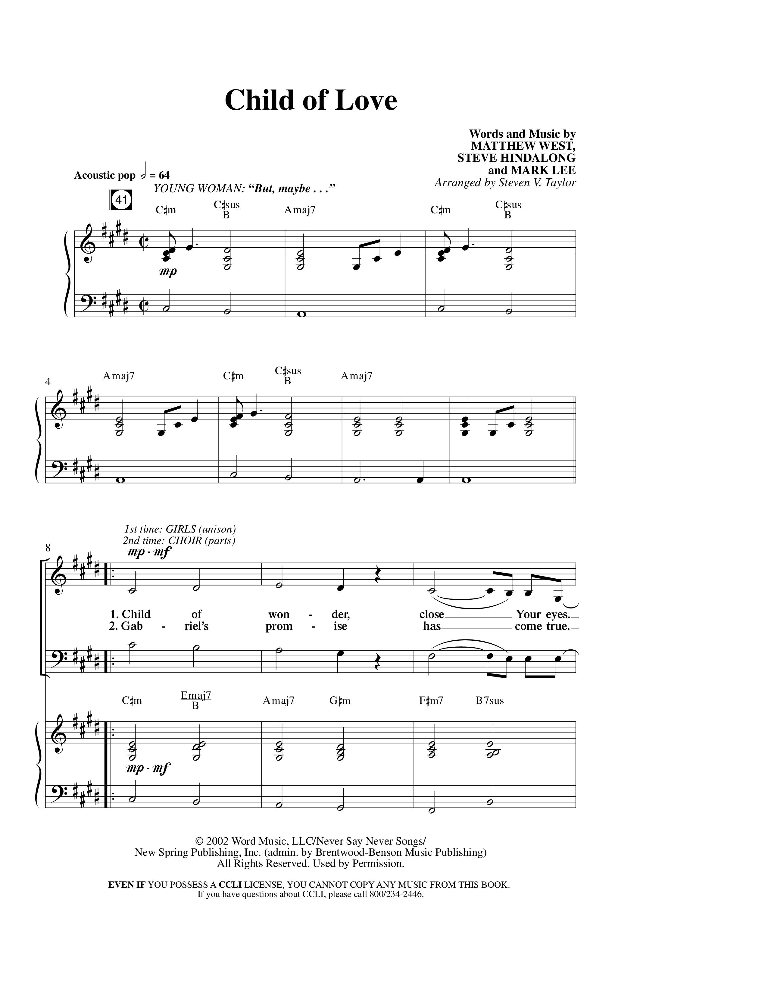 Christmas Conversation ( 11 Song Choral Collection) Song 7 (Piano SATB) (Word Music Choral / Arr. Steven Taylor)