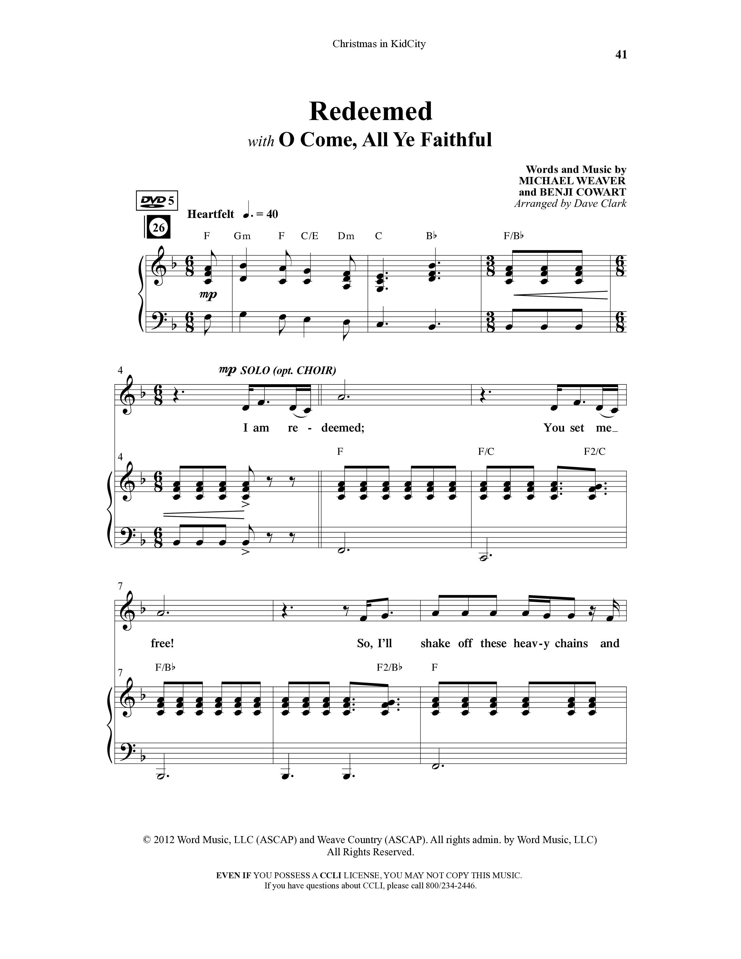 Christmas In KidCity (6 Song Choral Collection) Song 5 (Piano SATB) (WordKidz / Arr. Dave Clark)