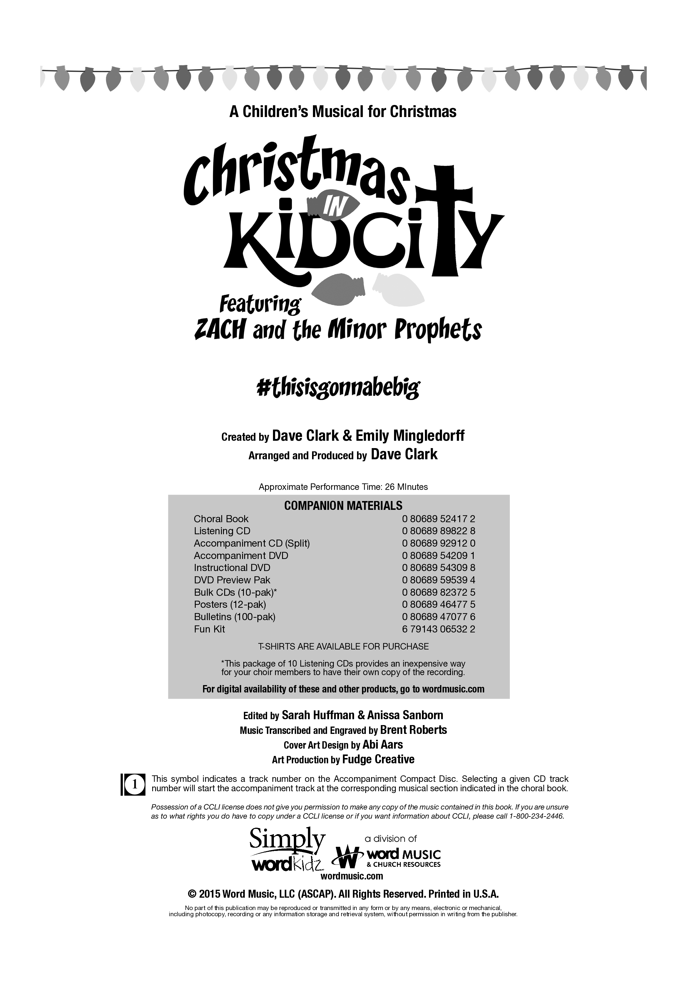 Christmas In KidCity (6 Song Choral Collection) Choral Book (WordKidz / Arr. Dave Clark)