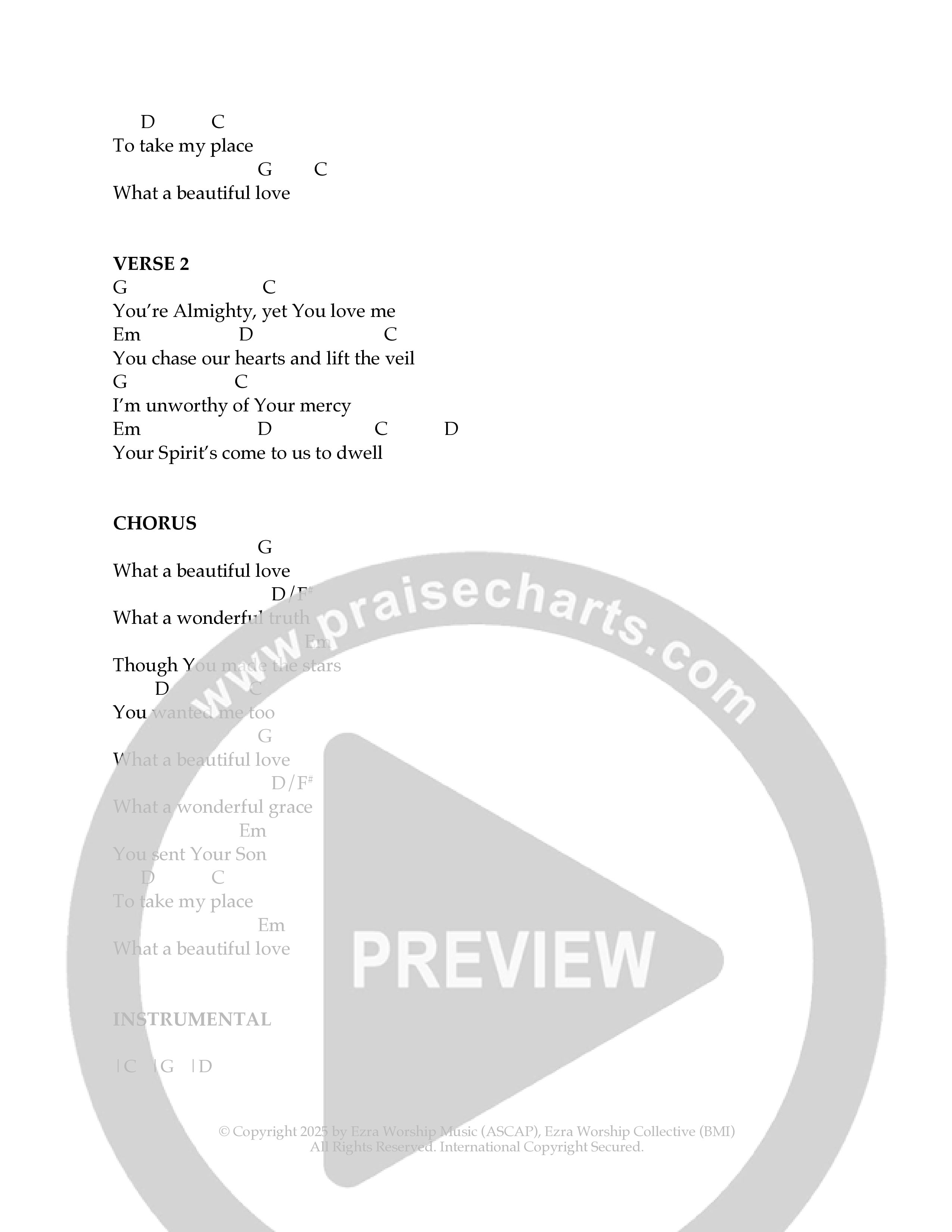Beautiful Love Chord Chart (Ezra Worship Initiative / Taylor Jones)