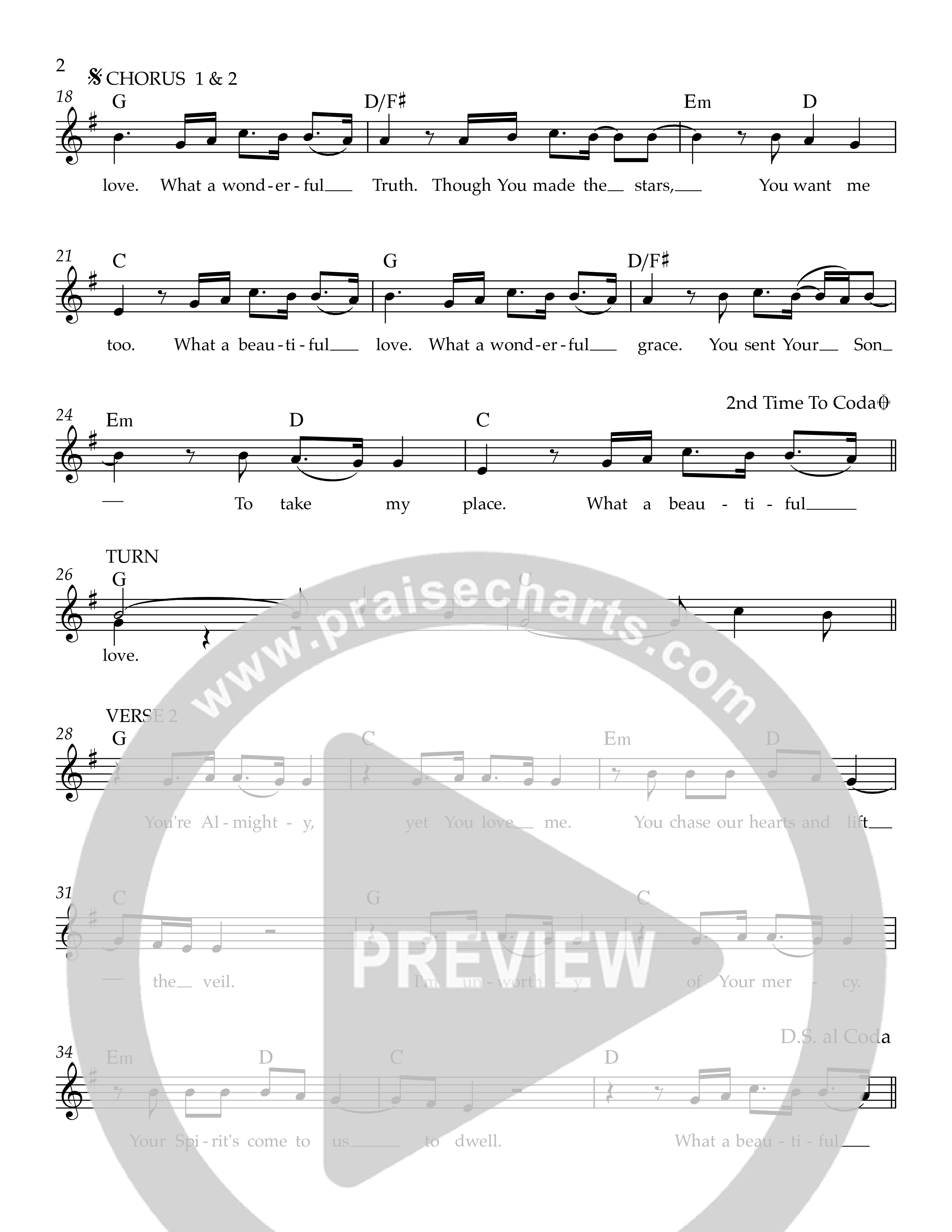 Beautiful Love Lead Sheet Melody (Ezra Worship Initiative / Taylor Jones)