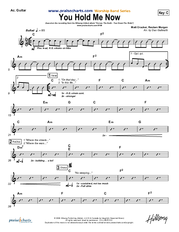 You Hold Me Now Acoustic Guitar (Hillsong UNITED)