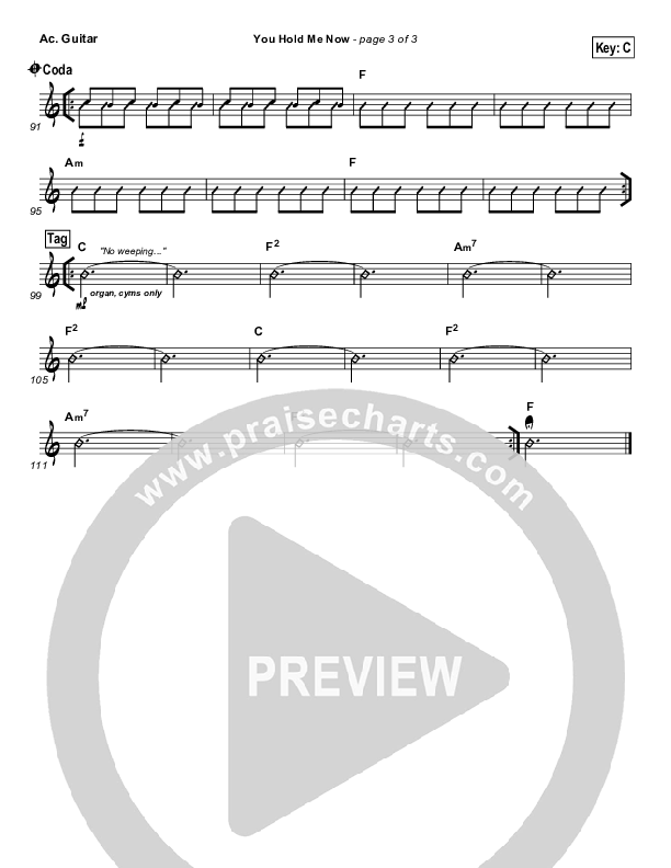 You Hold Me Now Acoustic Guitar (Hillsong UNITED)