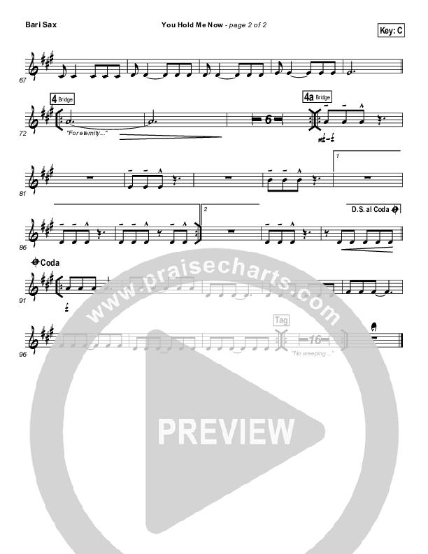 You Hold Me Now Bari Sax (Hillsong UNITED)