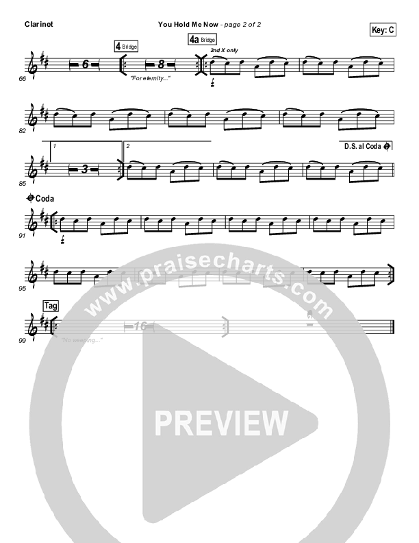 You Hold Me Now Clarinet (Hillsong UNITED)