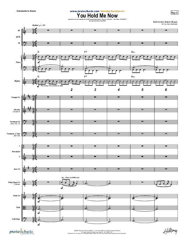 You Hold Me Now Conductor's Score (Hillsong UNITED)
