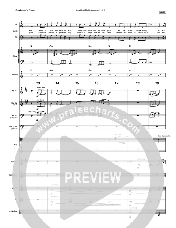 You Hold Me Now Conductor's Score (Hillsong UNITED)