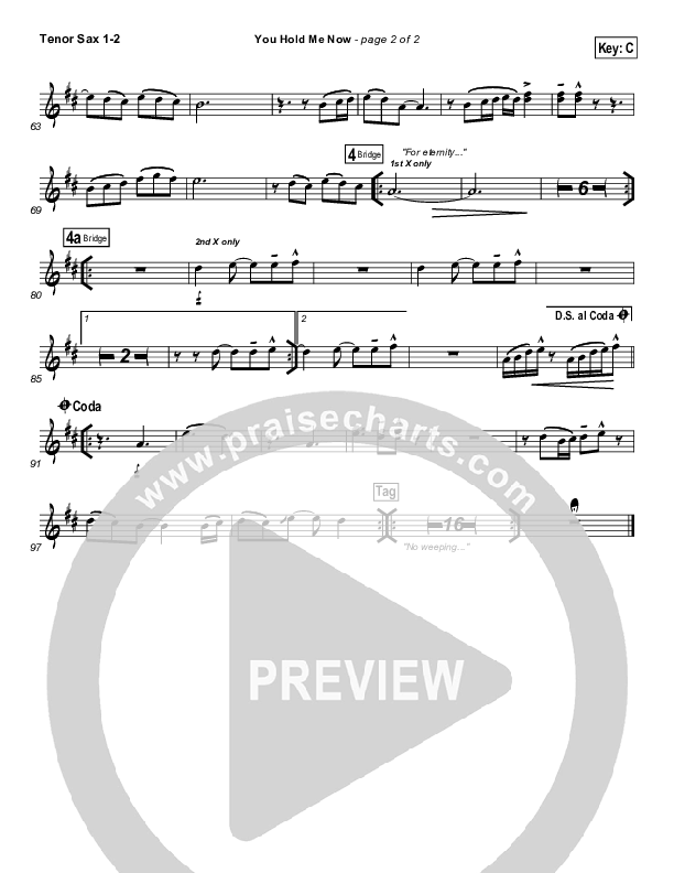 You Hold Me Now Tenor Sax 1/2 (Hillsong UNITED)