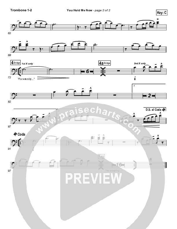 You Hold Me Now Trombone 1/2 (Hillsong UNITED)