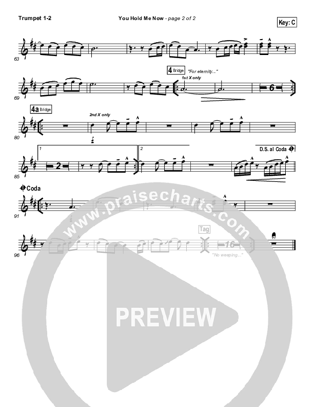 You Hold Me Now Trumpet 1,2 (Hillsong UNITED)