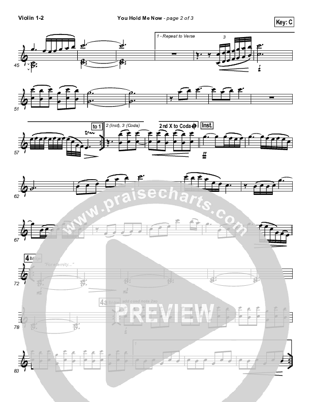 You Hold Me Now Violin 1/2 (Hillsong UNITED)