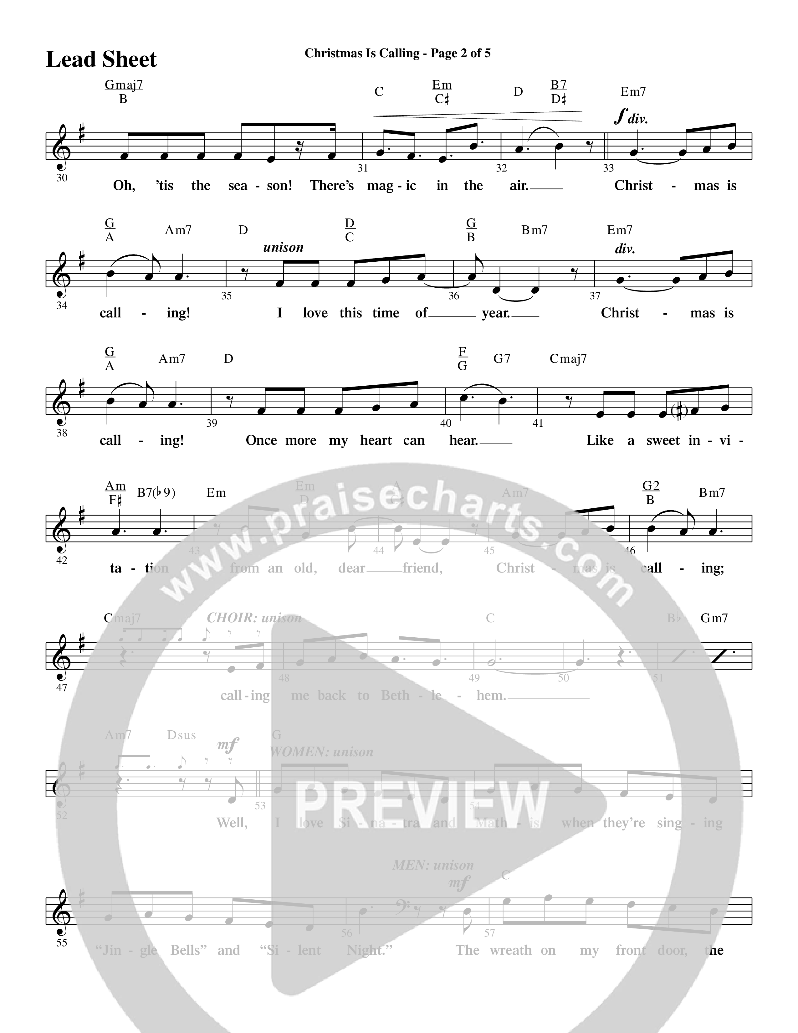 Christmas Is Calling (9 Song Choral Collection) Song 2 (Lead & Chords) (Word Music Choral / Arr. J. Daniel Smith)