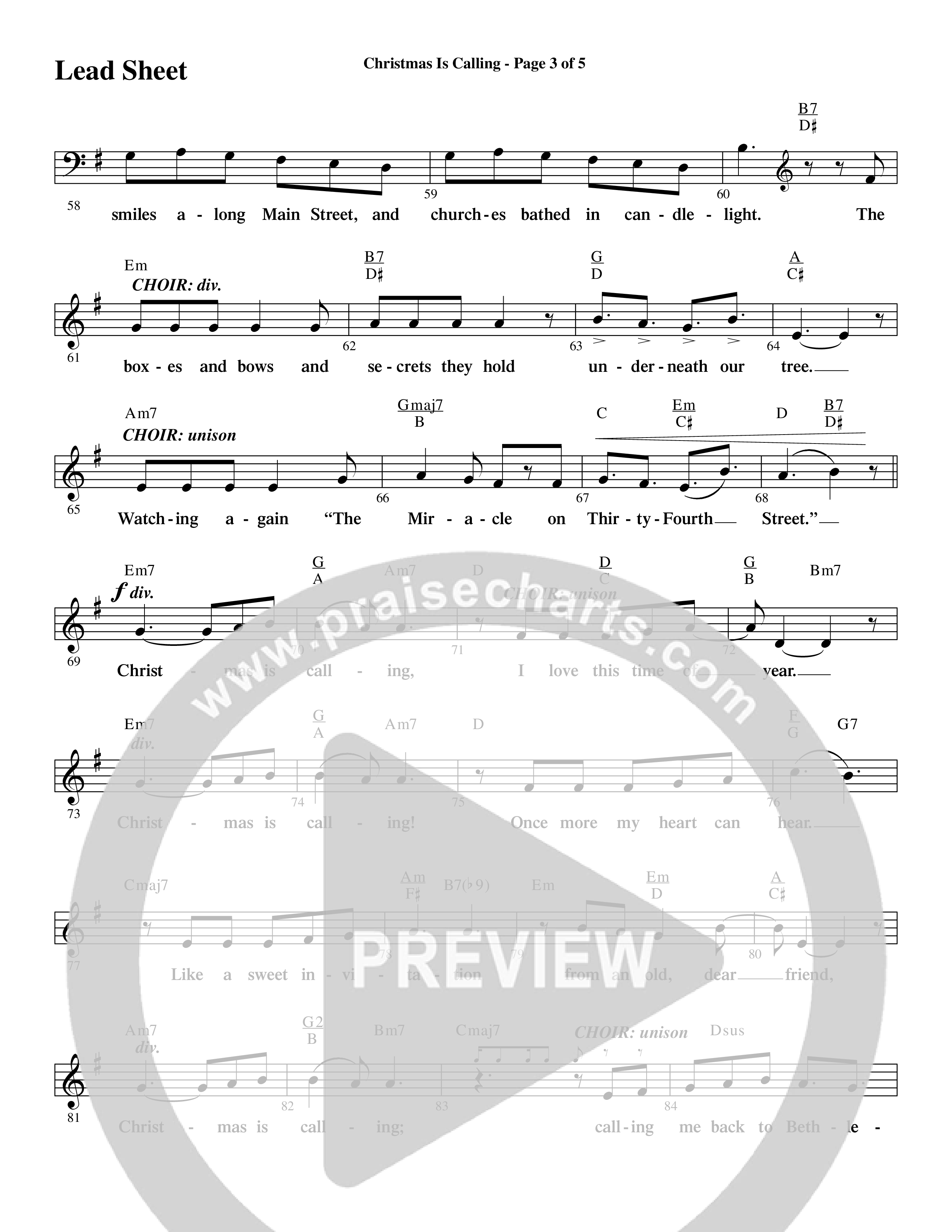 Christmas Is Calling (9 Song Choral Collection) Song 2 (Lead & Chords) (Word Music Choral / Arr. J. Daniel Smith)