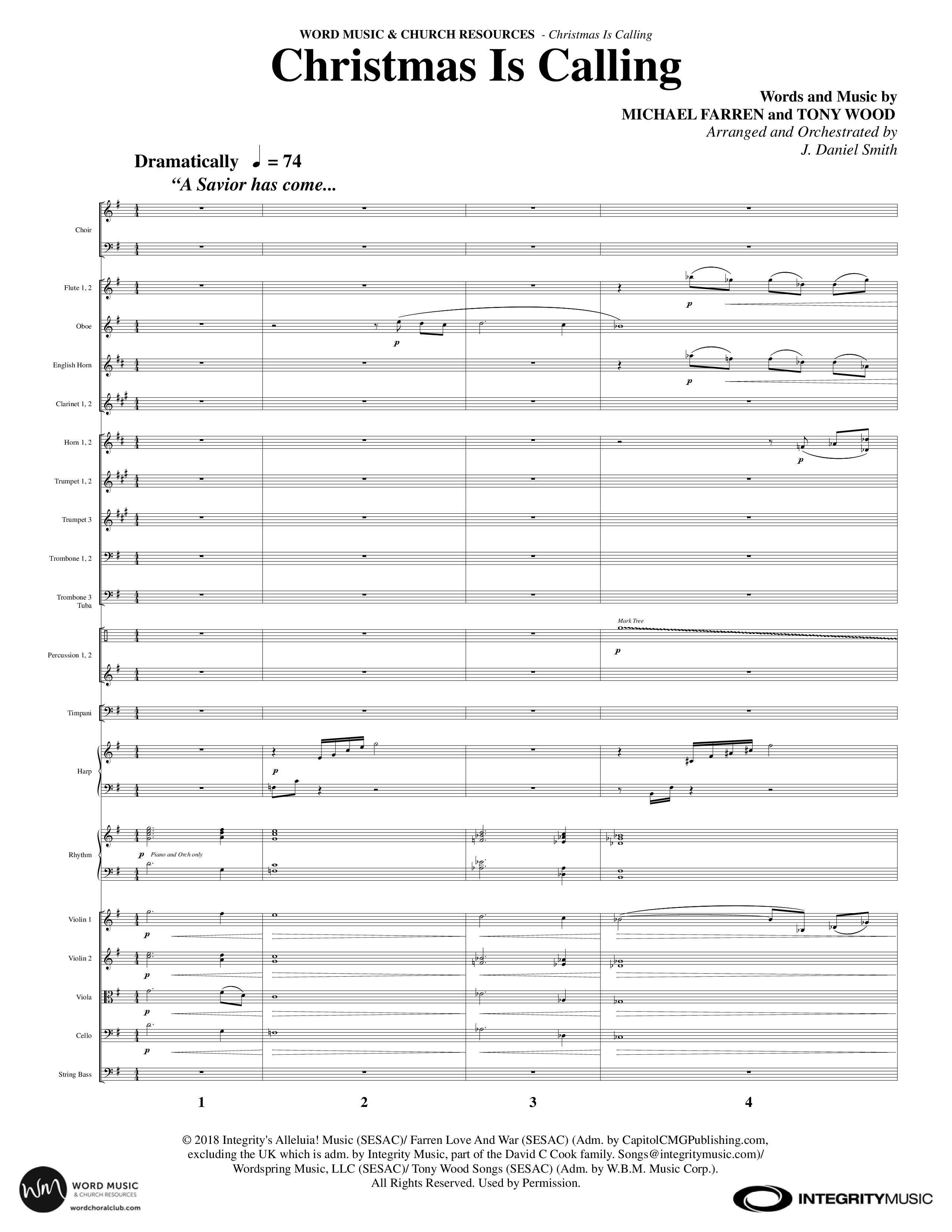 Christmas Is Calling (9 Song Choral Collection) Song 2 (Orchestration) (Word Music Choral / Arr. J. Daniel Smith)