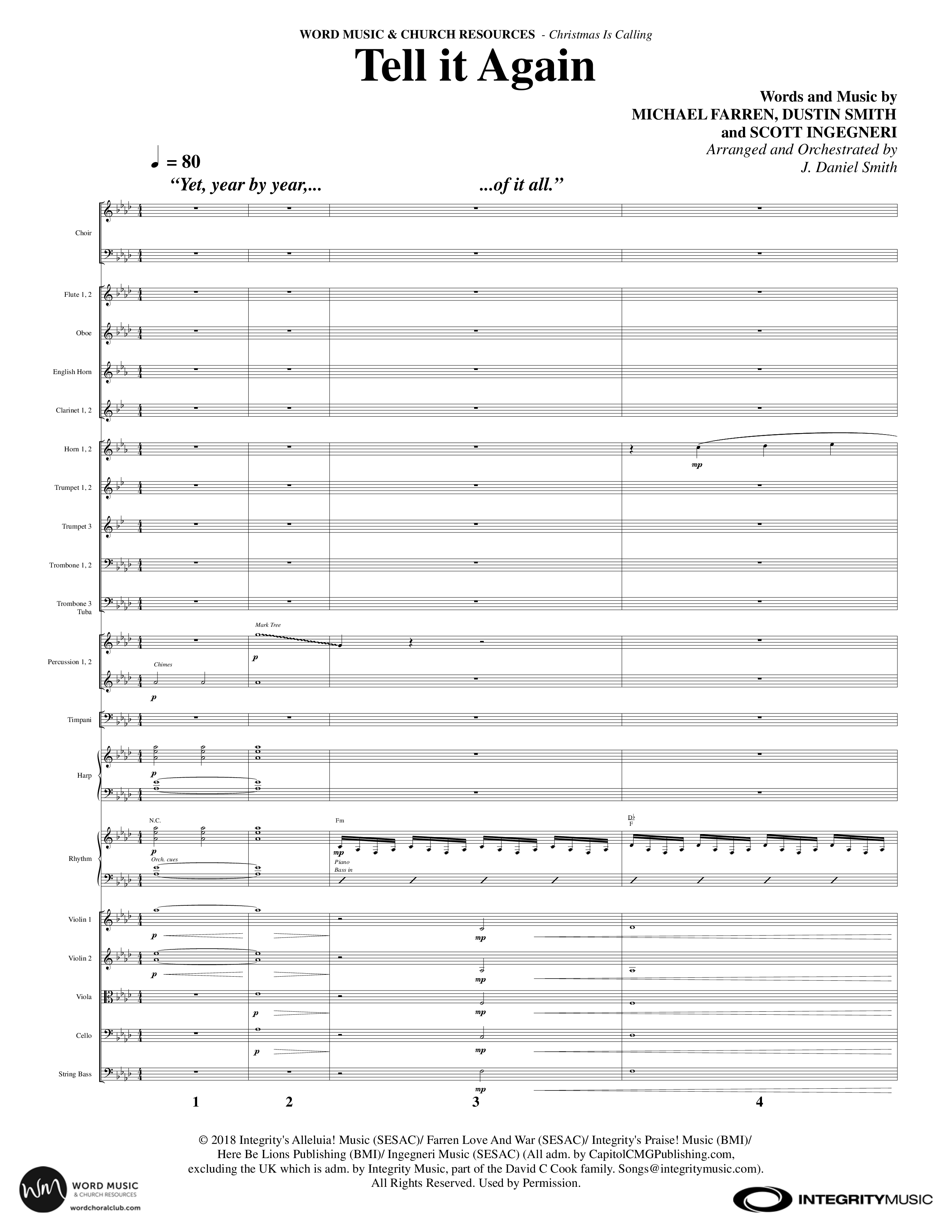 Christmas Is Calling (9 Song Choral Collection) Song 3 (Orchestration) (Word Music Choral / Arr. J. Daniel Smith)