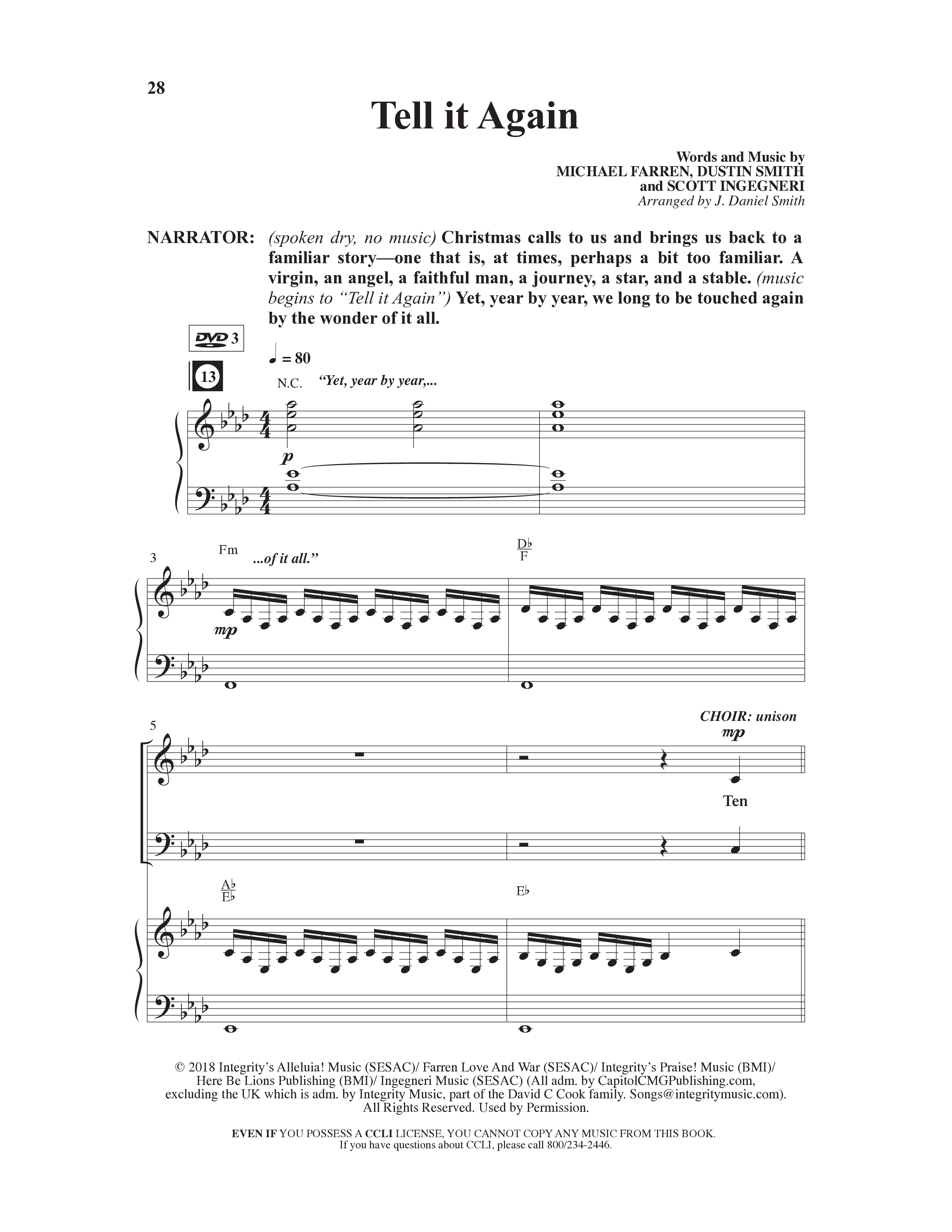 Christmas Is Calling (9 Song Choral Collection) Song 3 (Piano SATB) (Word Music Choral / Arr. J. Daniel Smith)