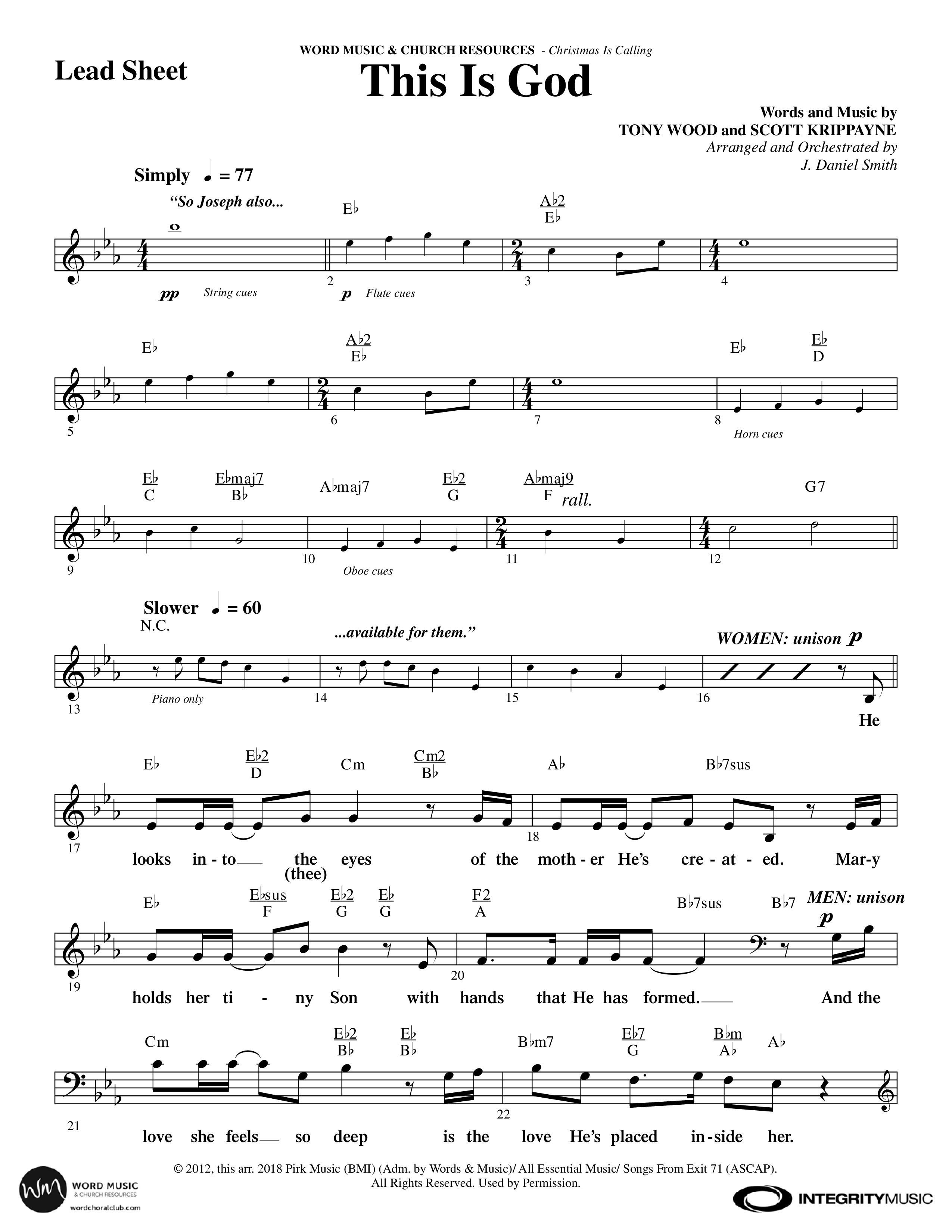 Christmas Is Calling (9 Song Choral Collection) Song 6 (Lead & Chords) (Word Music Choral / Arr. J. Daniel Smith)