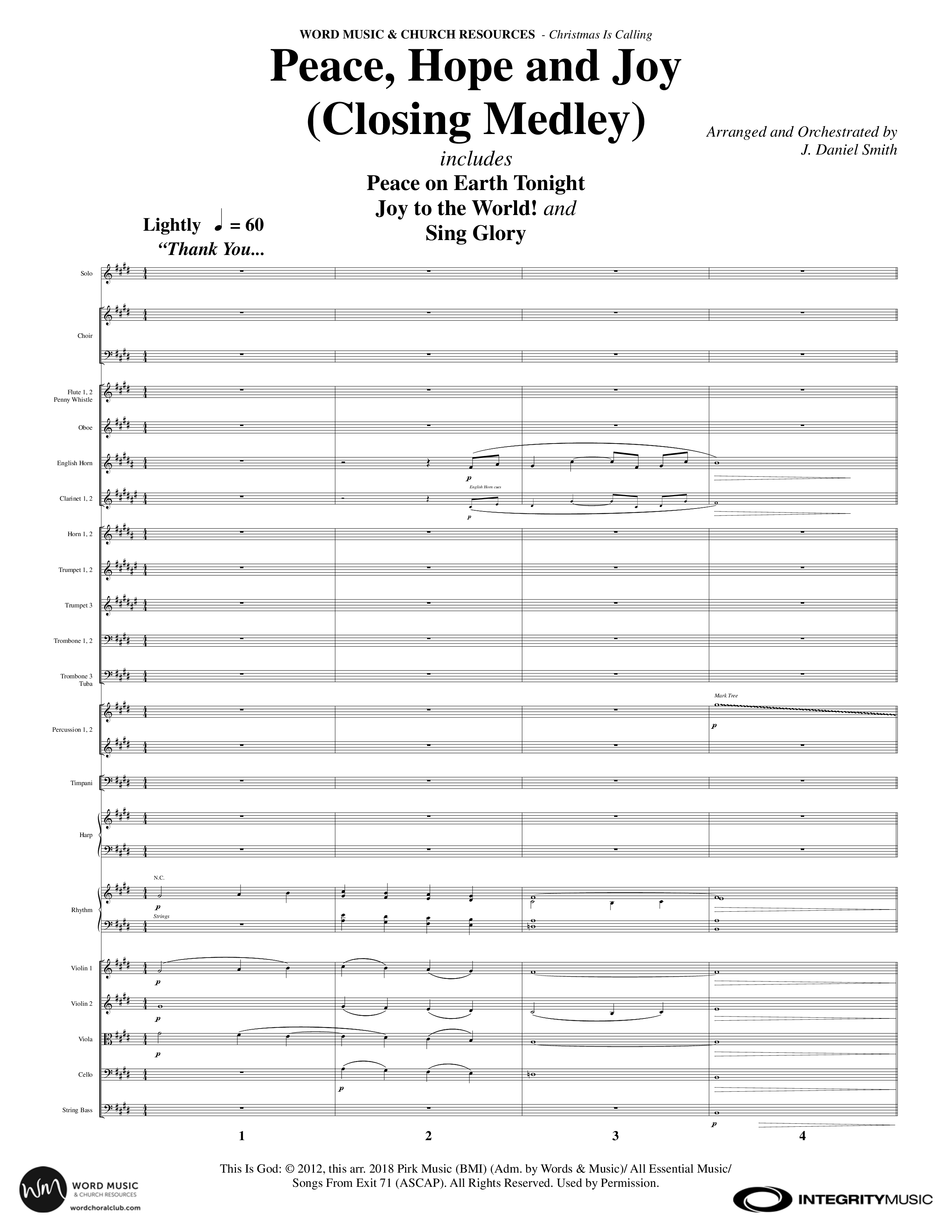 Christmas Is Calling (9 Song Choral Collection) Song 9 (Orchestration) (Word Music Choral / Arr. J. Daniel Smith)