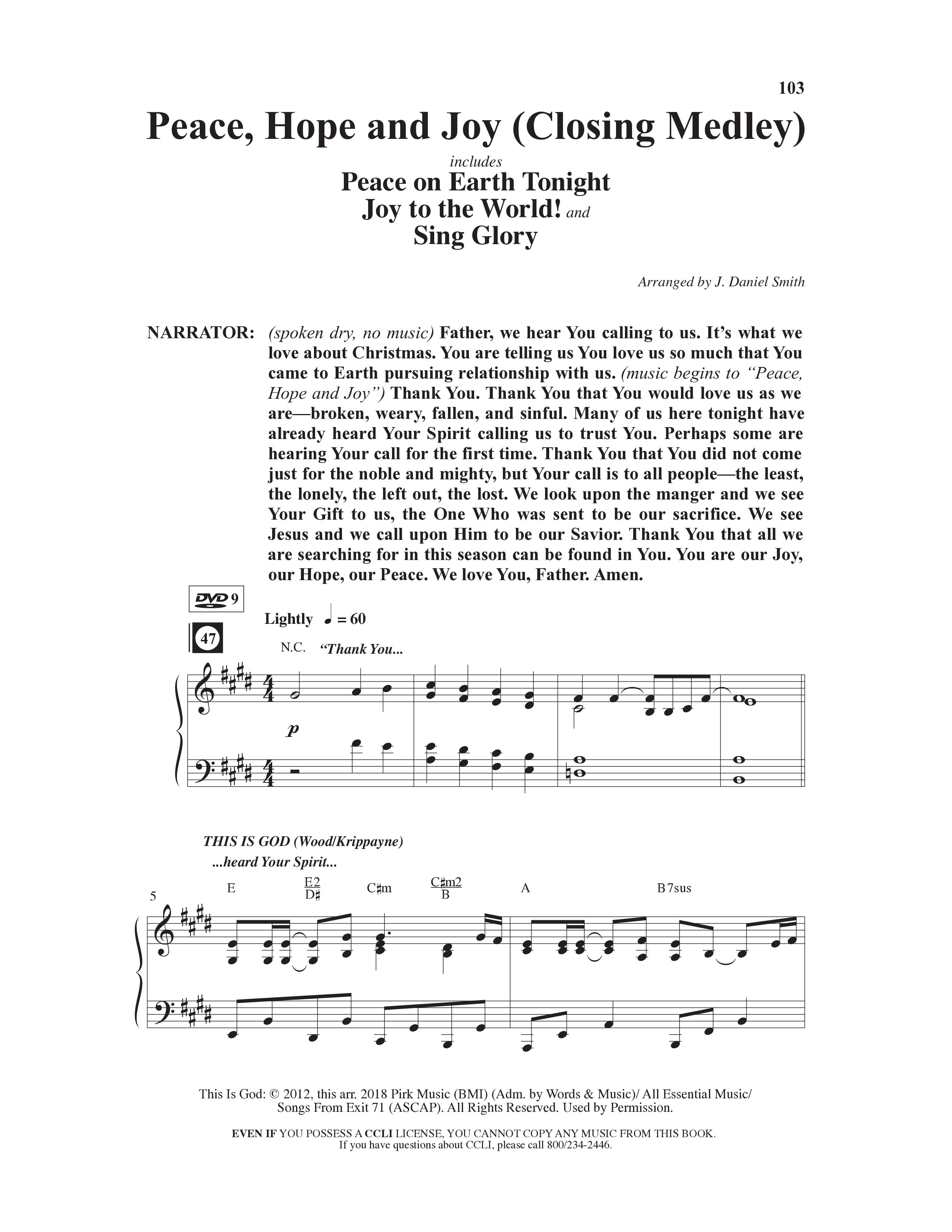 Christmas Is Calling (9 Song Choral Collection) Song 9 (Piano SATB) (Word Music Choral / Arr. J. Daniel Smith)