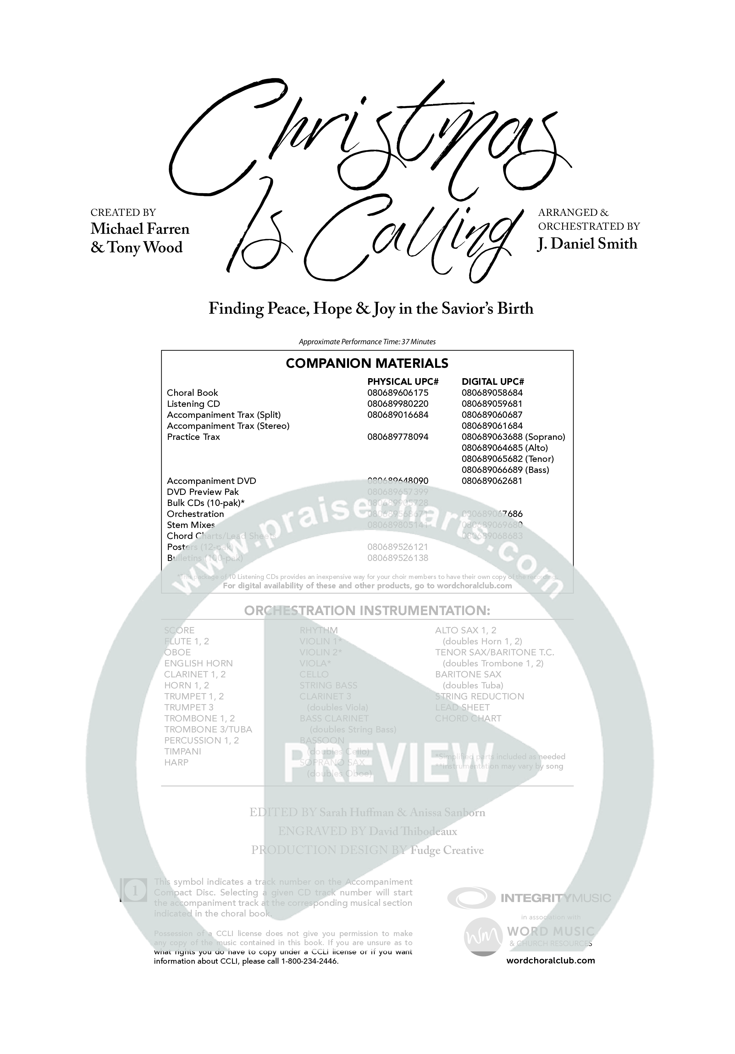 Christmas Is Calling (9 Song Choral Collection) Choral Book (Word Music Choral / Arr. J. Daniel Smith)