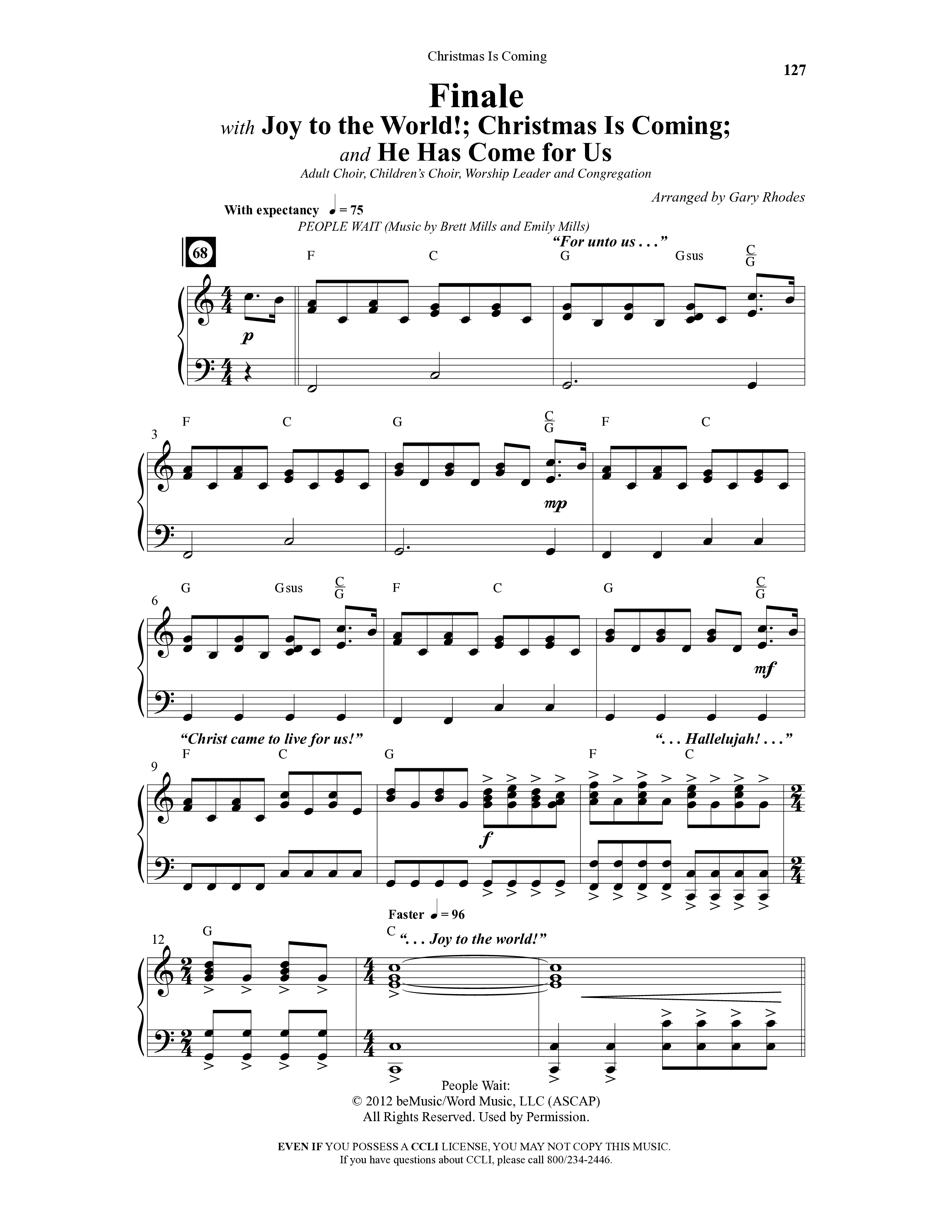 Christmas Is Coming (10 Song Choral Collection) Song 10 (Piano SATB) (Word Music Choral / Arr. Gary Rhodes)