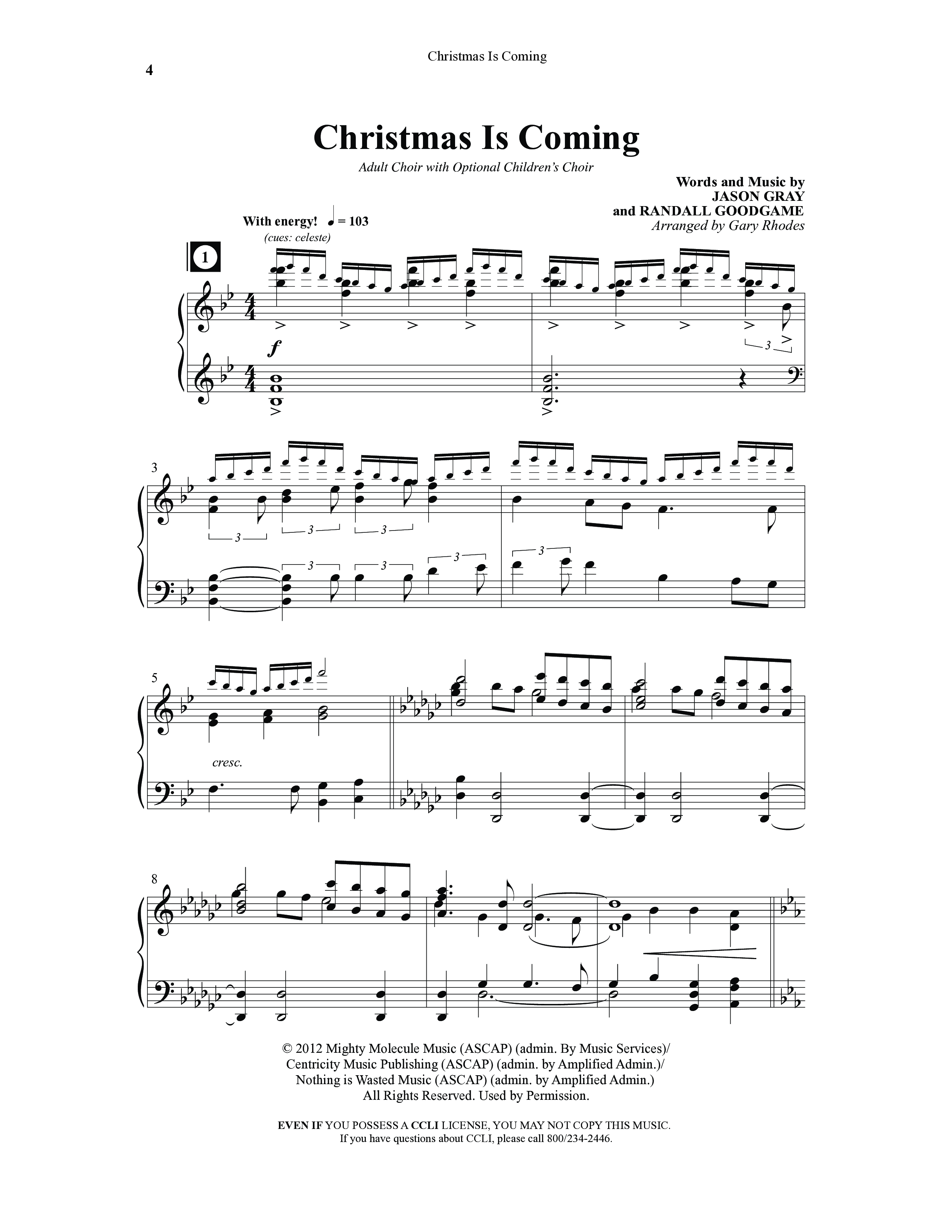 Christmas Is Coming (10 Song Choral Collection) Song 1 (Piano SATB) (Word Music Choral / Arr. Gary Rhodes)