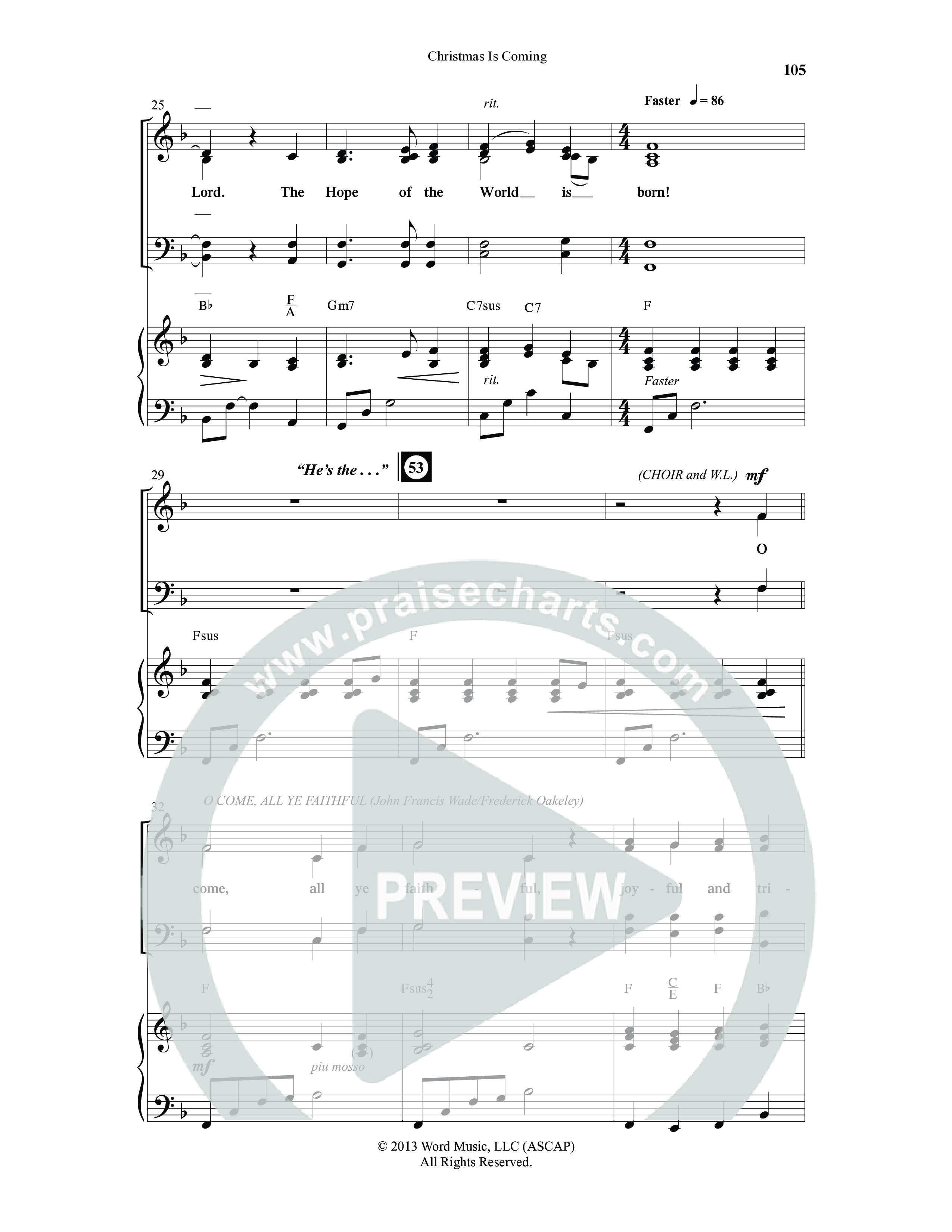 Christmas Is Coming (10 Song Choral Collection) Song 7 (Piano SATB) (Word Music Choral / Arr. Gary Rhodes)