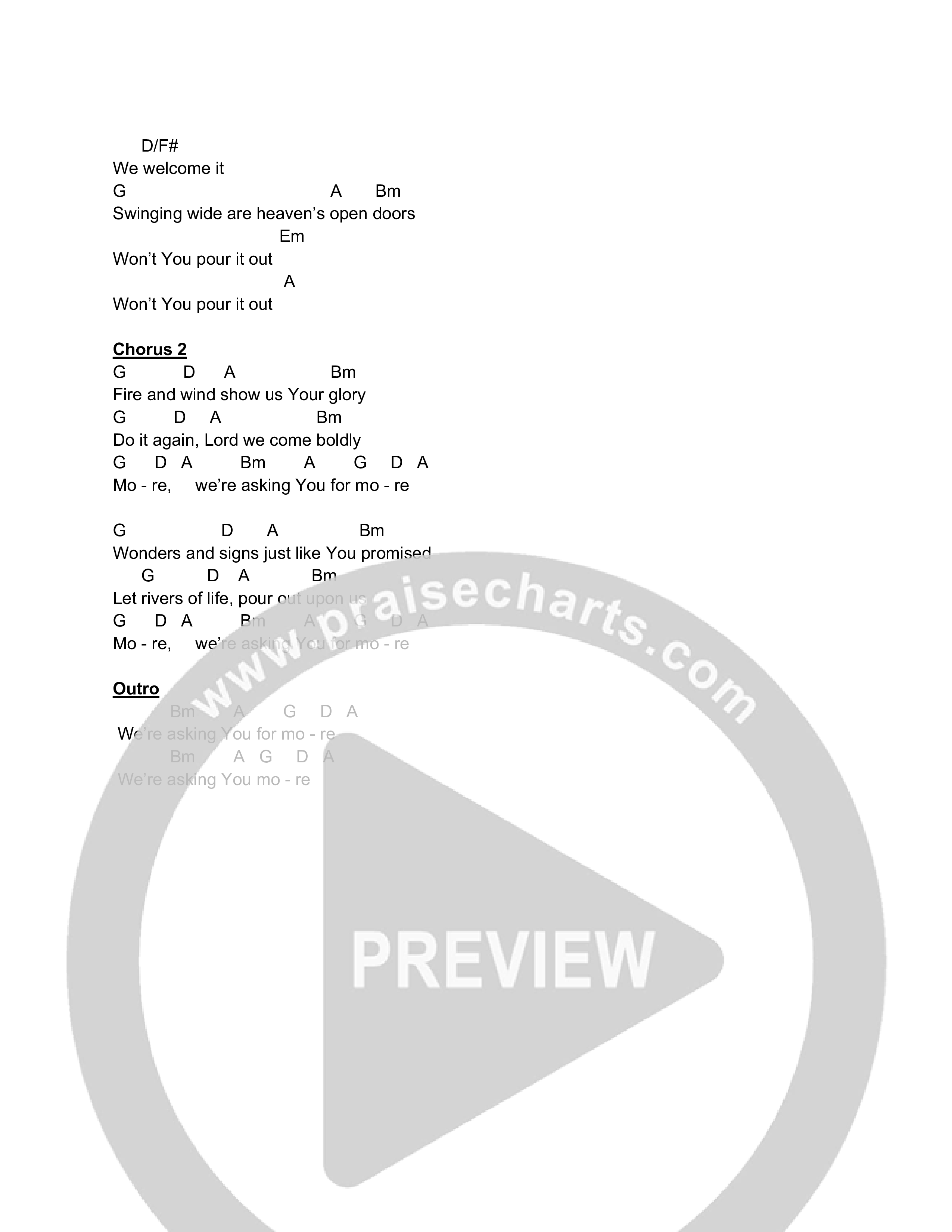 More Chord Chart (New Tribe Worship)