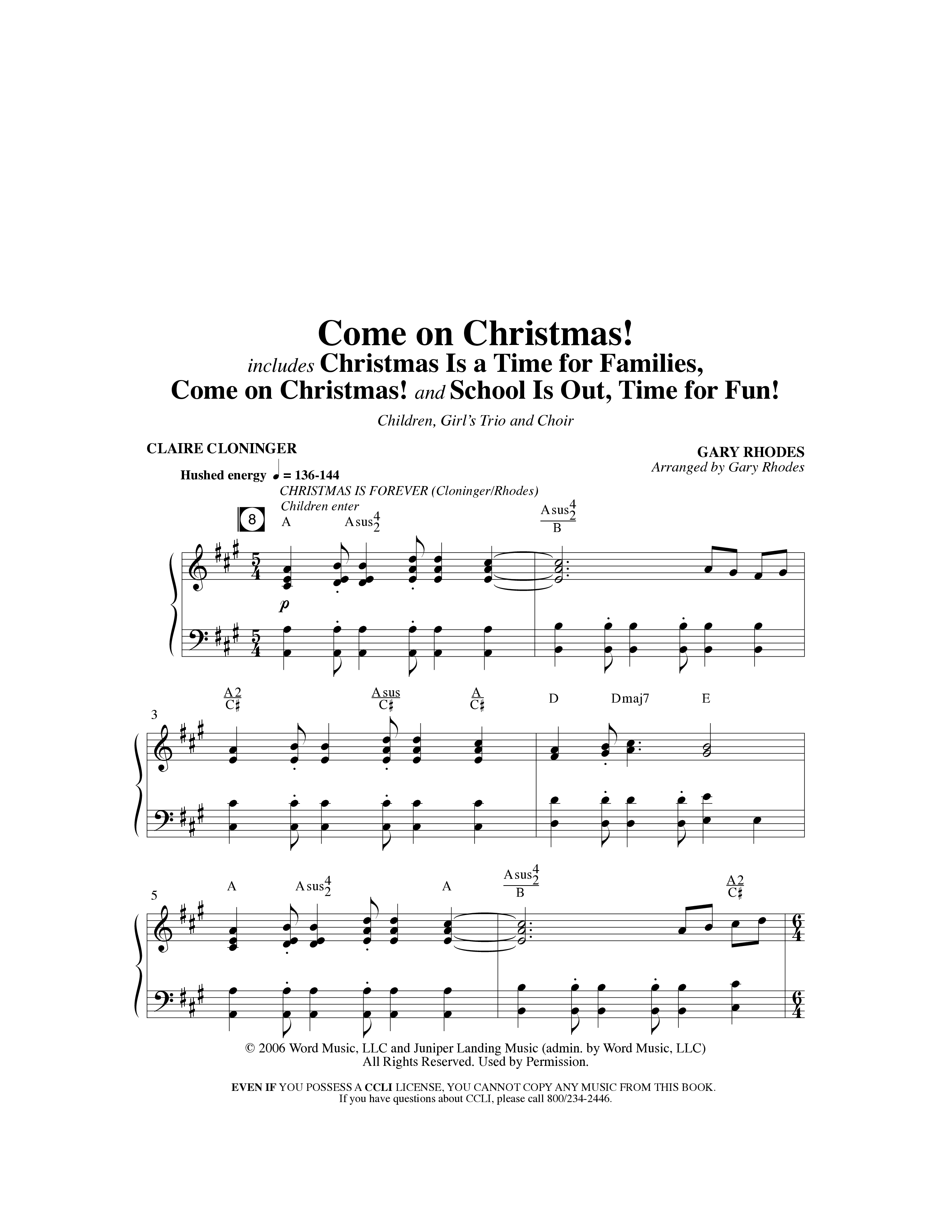 Christmas Is Forever (10 Song Choral Collection) Song 2 (Piano SATB) (Word Music Choral / Arr. Gary Rhodes)