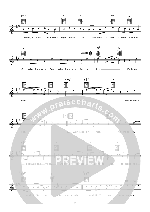 Your Name High Lead Sheet (Hillsong UNITED)