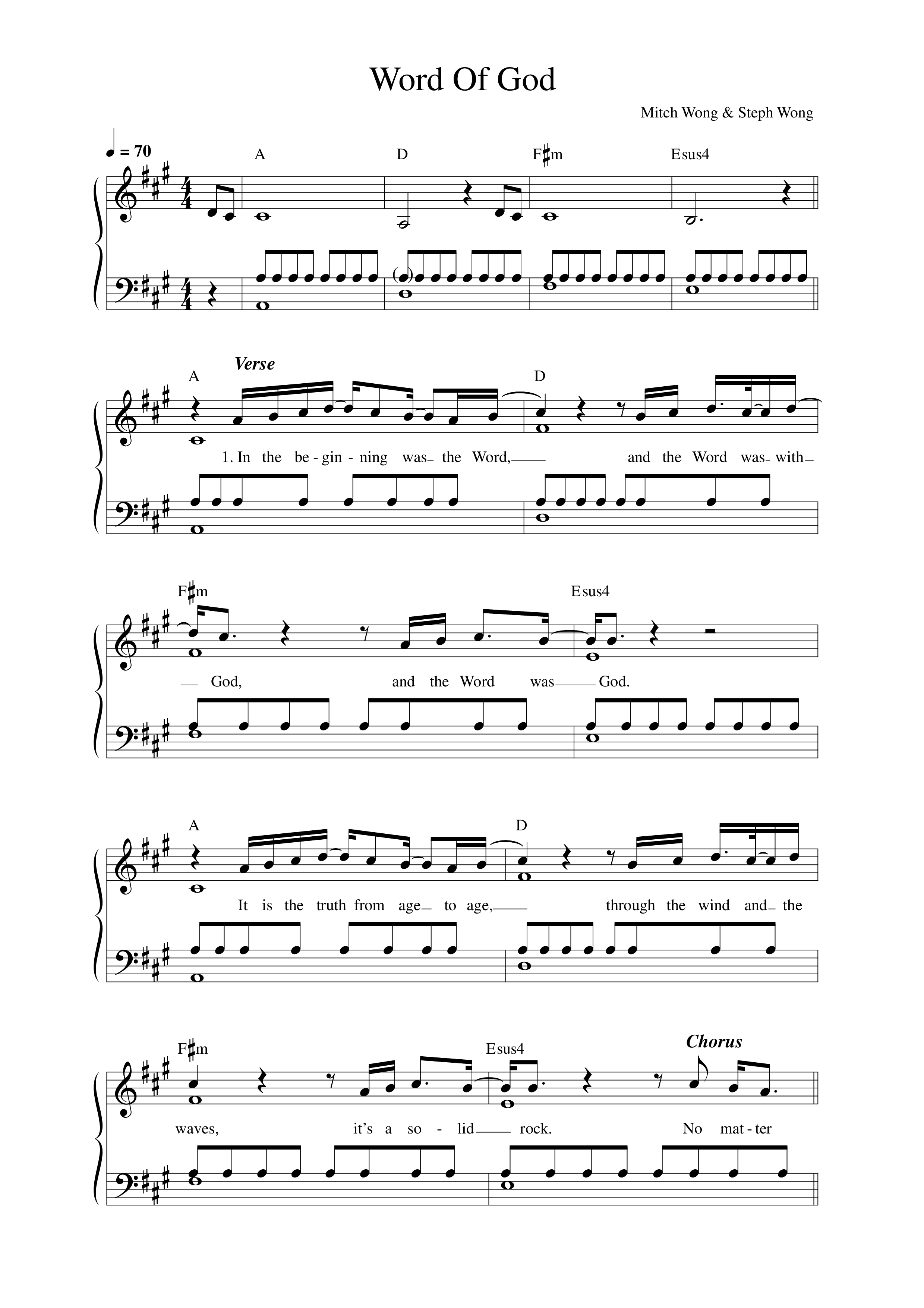 Word Of God (re:said) Lead Sheet Melody (Mitch Wong)