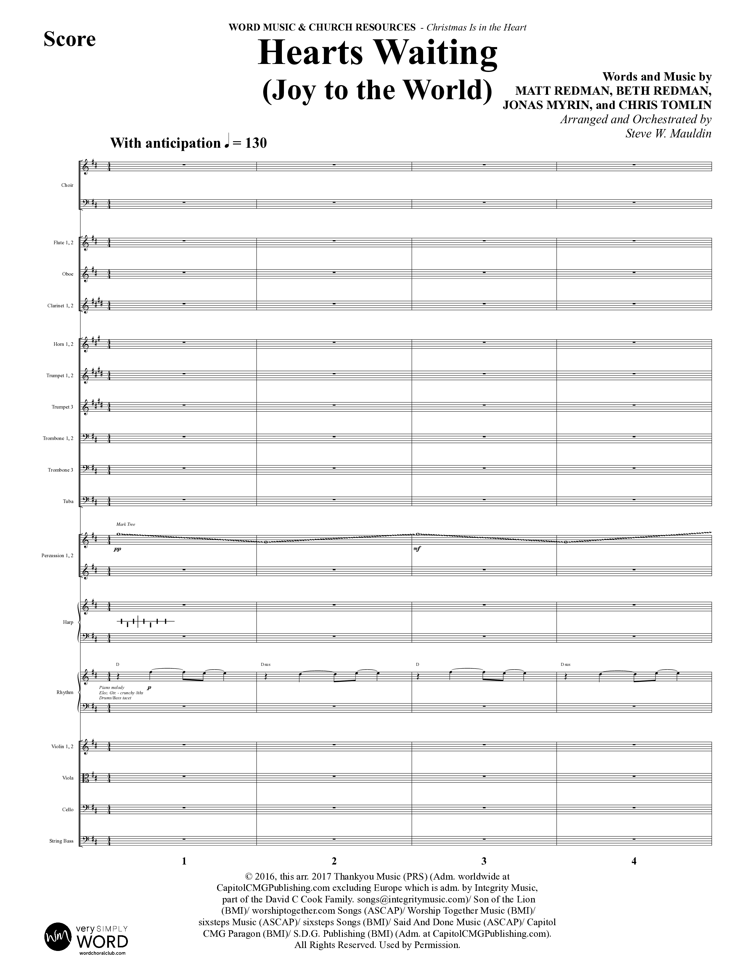 Christmas Is In The Heart (10 Song Choral Collection) Song 1 (Orchestration) (Word Music Choral / Arr. Steve Mauldin)