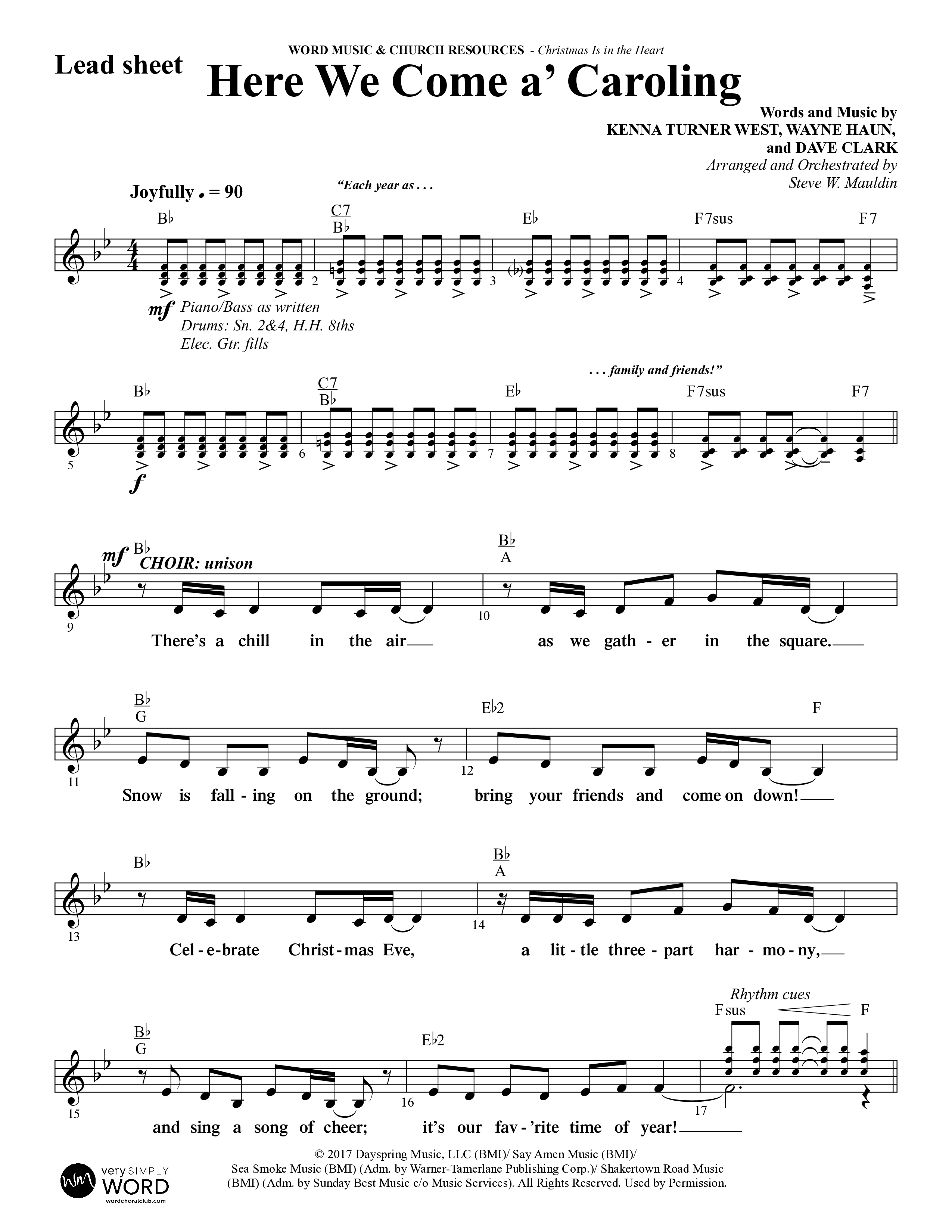 Christmas Is In The Heart (10 Song Choral Collection) Song 2 (Lead & Chords) (Word Music Choral / Arr. Steve Mauldin)