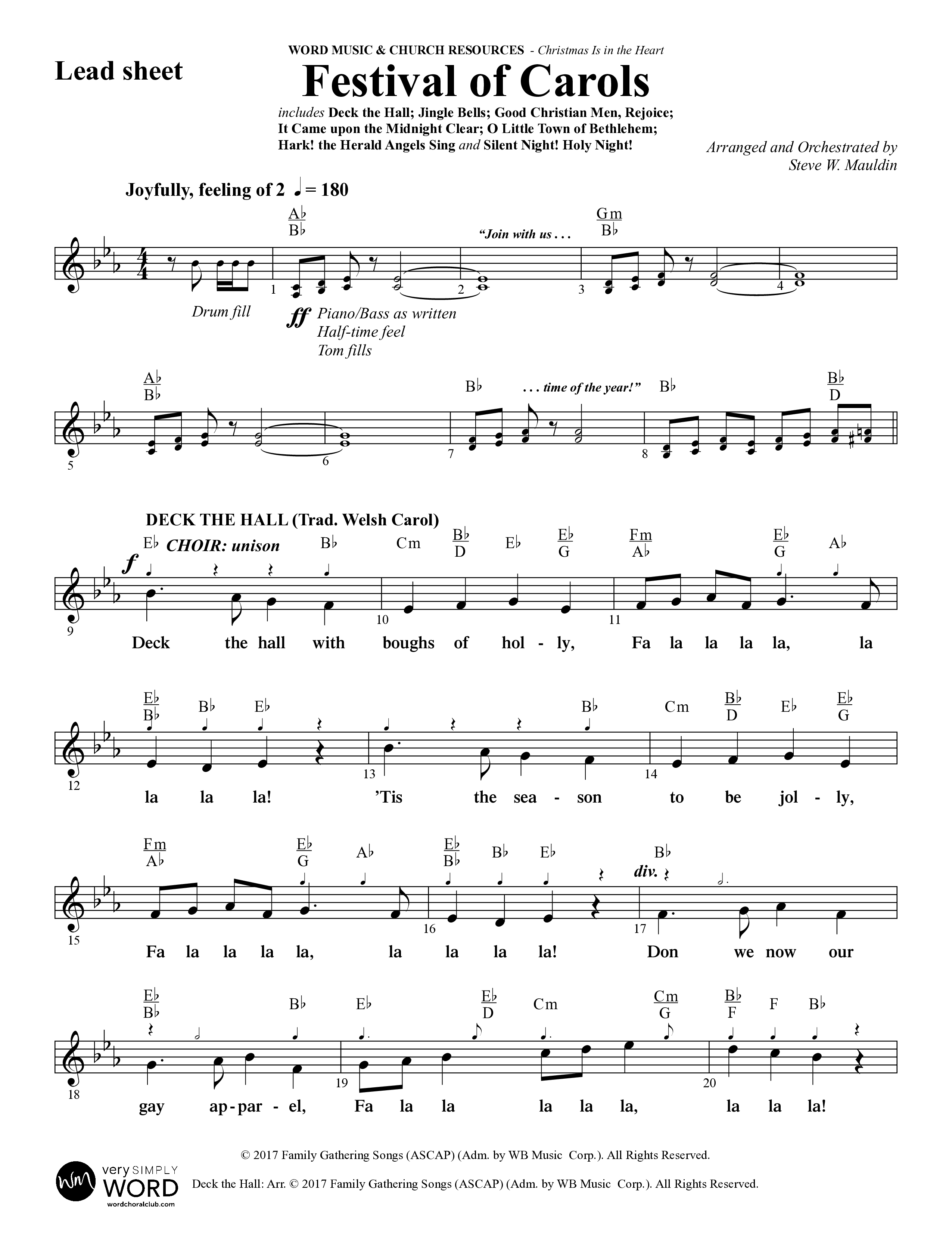 Christmas Is In The Heart (10 Song Choral Collection) Song 3 (Lead & Chords) (Word Music Choral / Arr. Steve Mauldin)