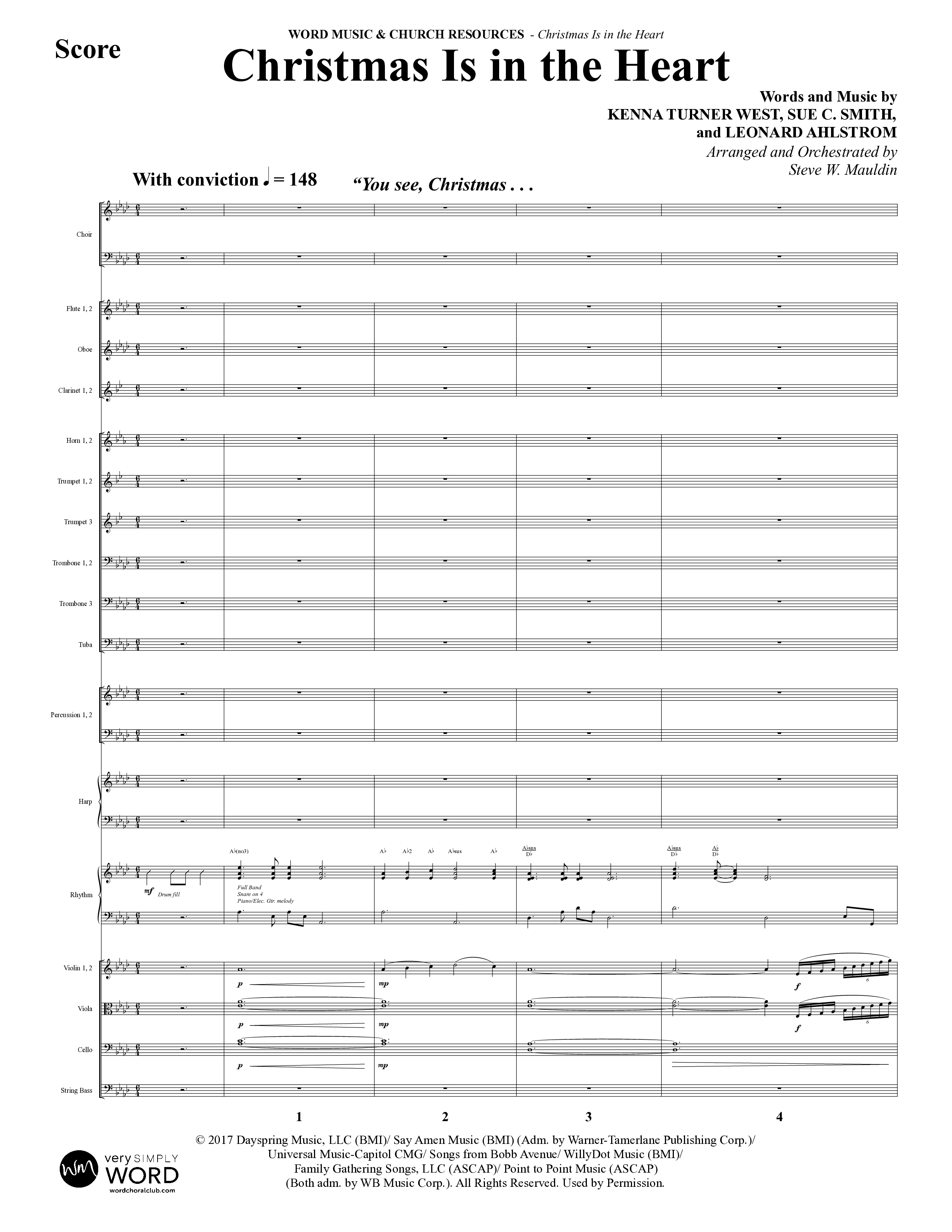 Christmas Is In The Heart (10 Song Choral Collection) Song 4 (Orchestration) (Word Music Choral / Arr. Steve Mauldin)