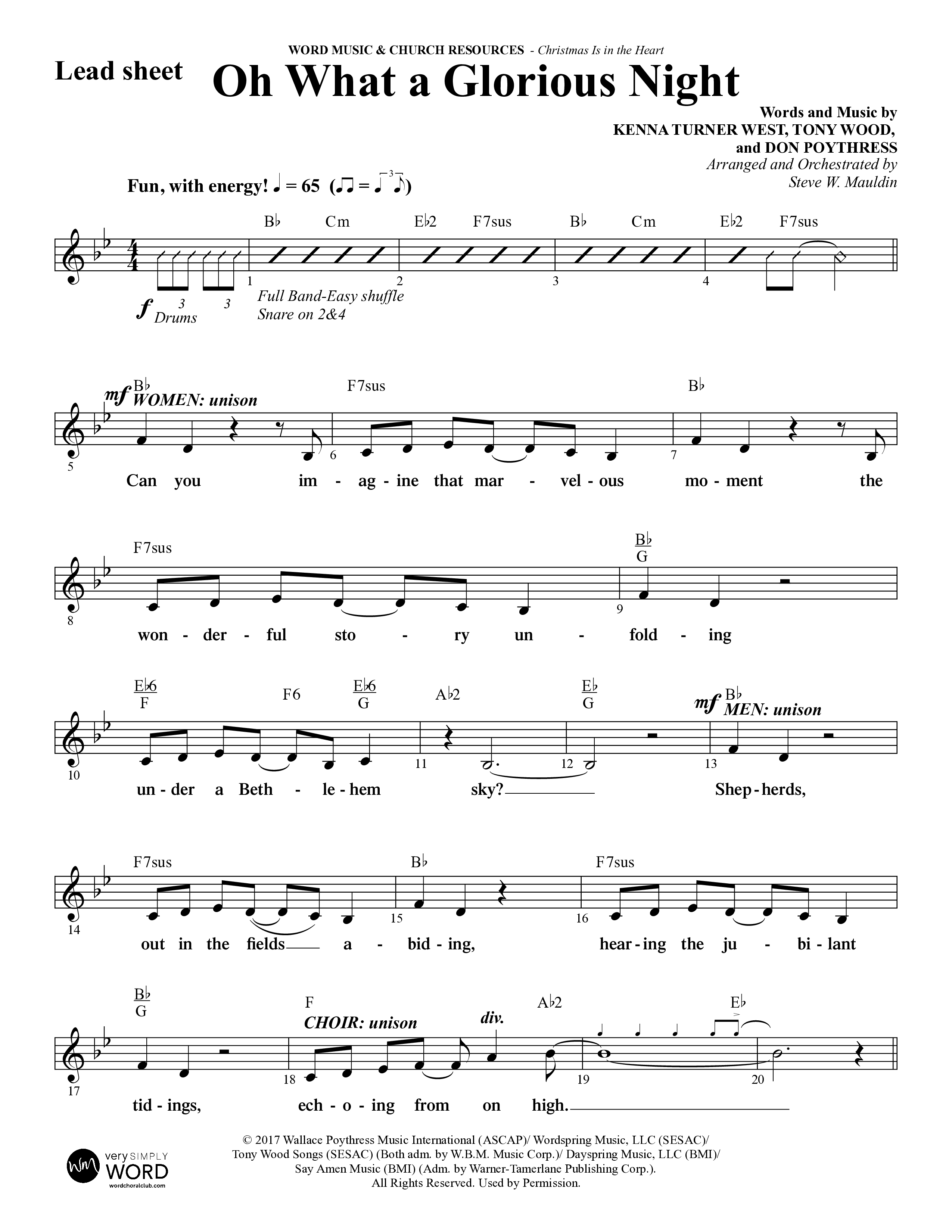 Christmas Is In The Heart (10 Song Choral Collection) Song 7 (Lead & Chords) (Word Music Choral / Arr. Steve Mauldin)