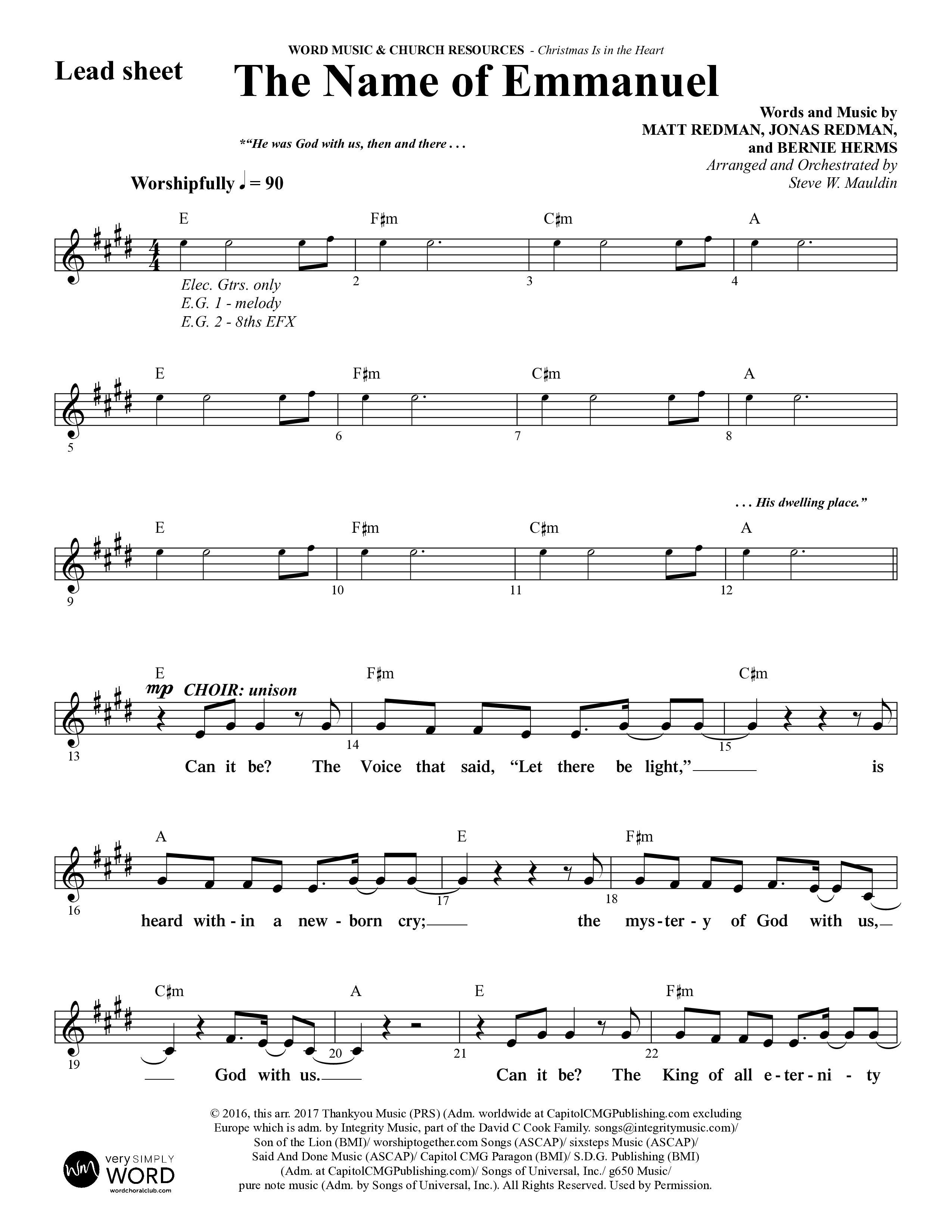 Christmas Is In The Heart (10 Song Choral Collection) Song 9 (Lead & Chords) (Word Music Choral / Arr. Steve Mauldin)