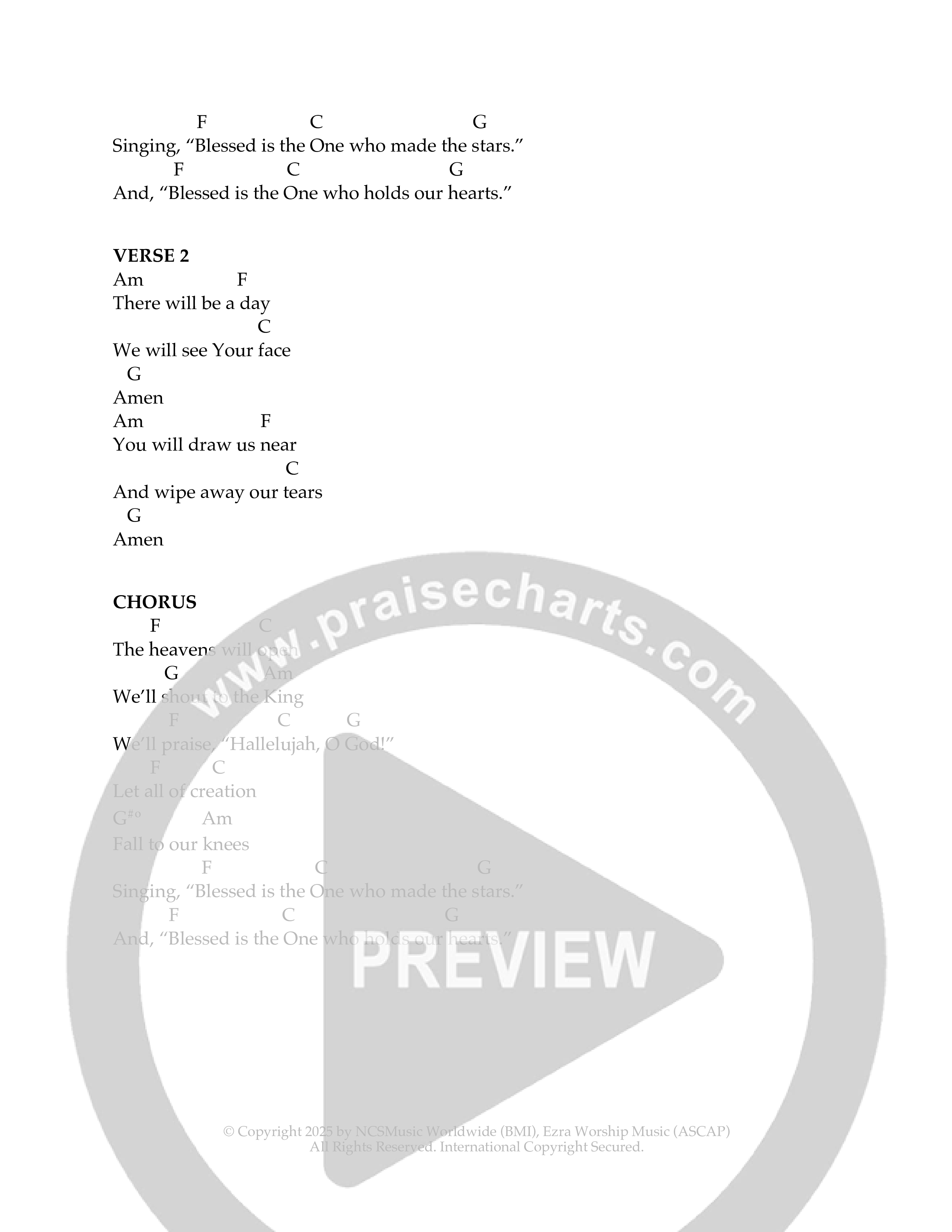 Blessed Is The One (Amen) Chord Chart (Ezra Worship Initiative / Grant Keith / Molly Mac)