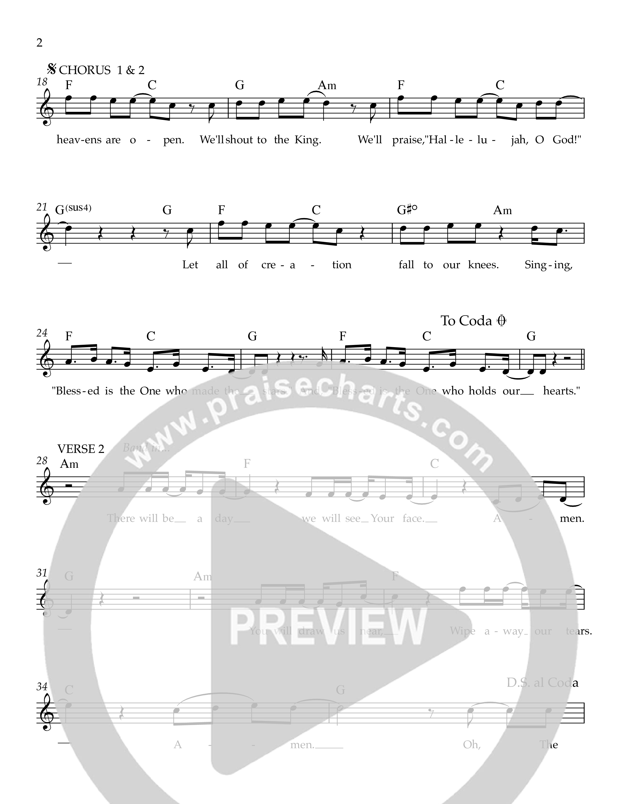 Blessed Is The One (Amen) Lead Sheet Melody (Ezra Worship Initiative / Grant Keith / Molly Mac)