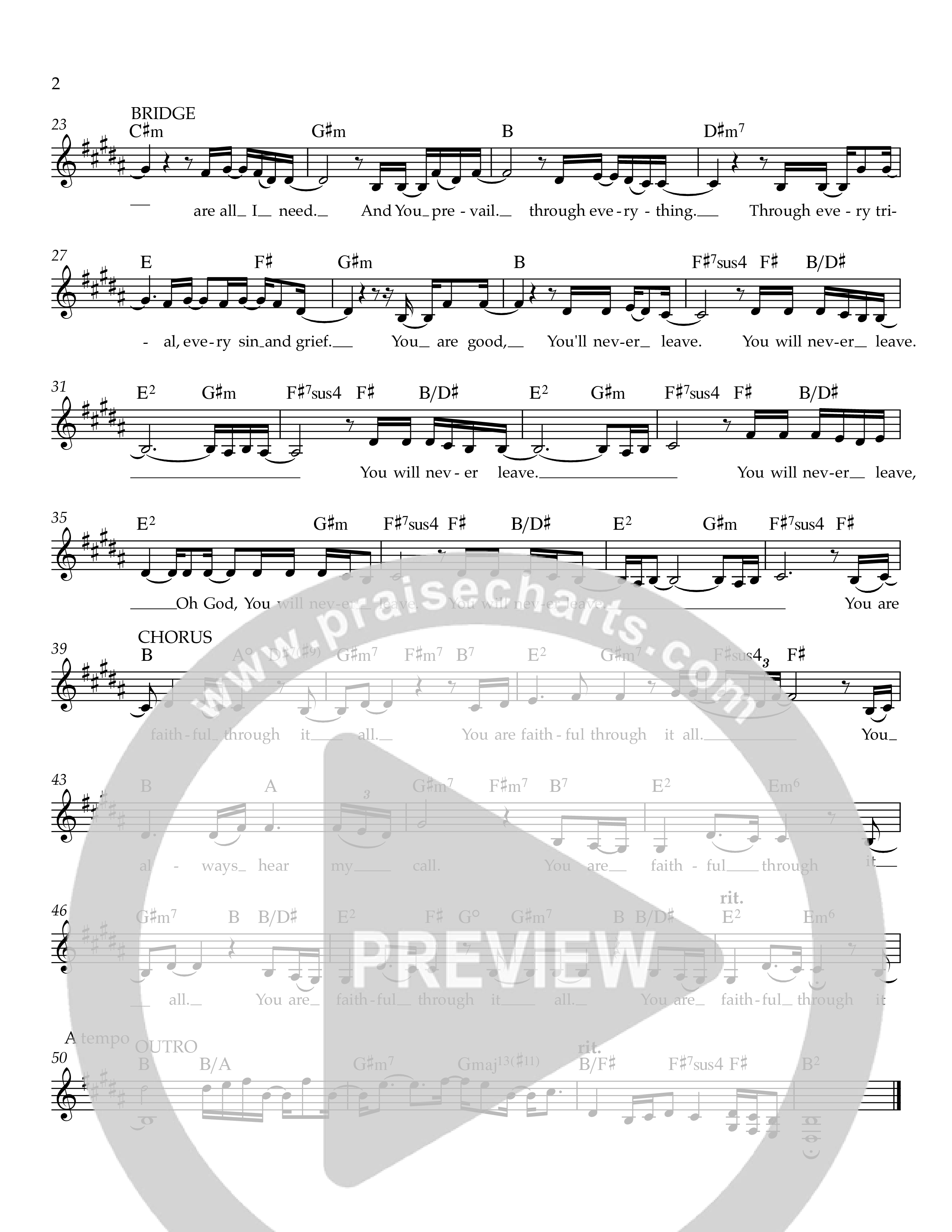 Faithful Through It All Lead Sheet Melody (Ezra Worship Initiative / Calvin University Gospel Choir / Alyssa Campbell)