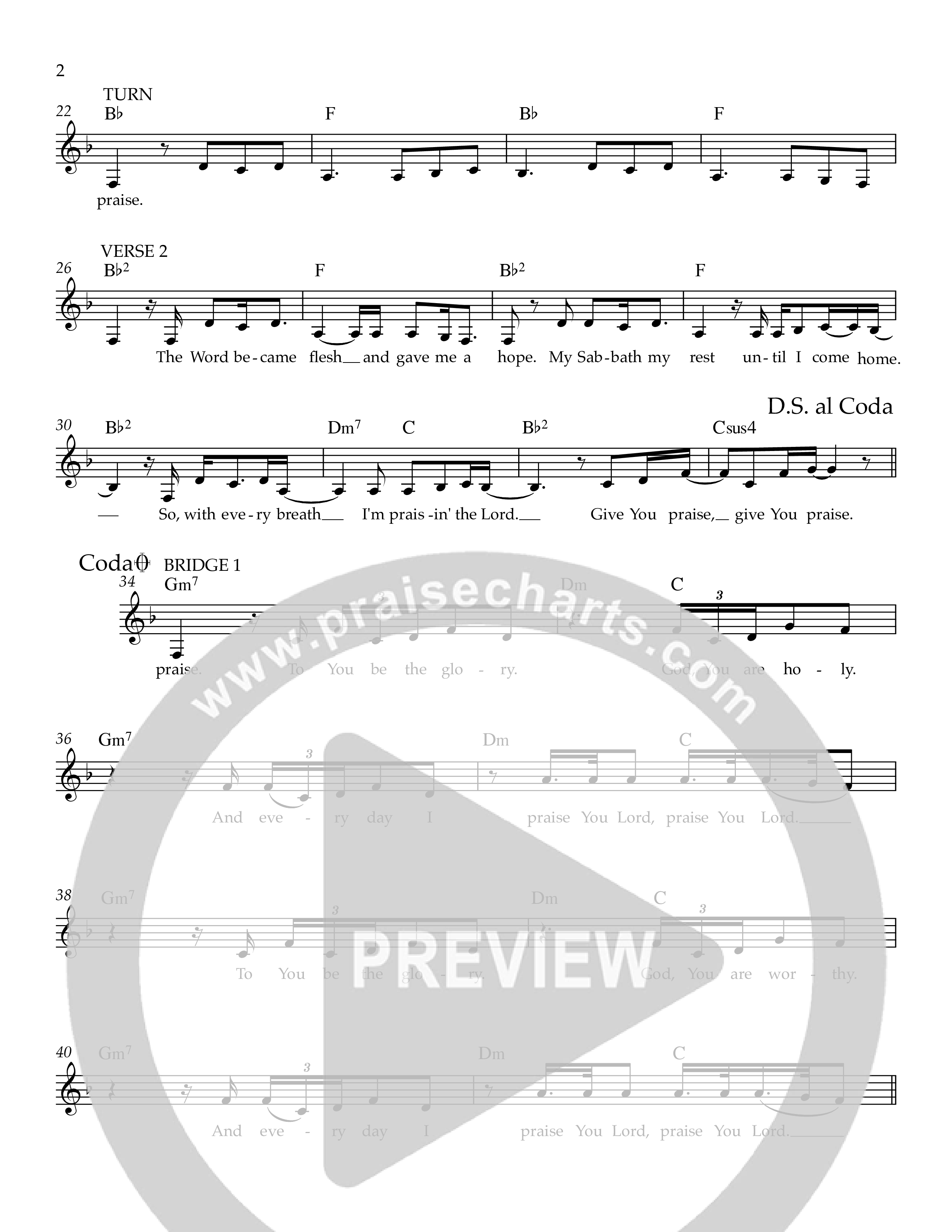 Praise Upon Praise Lead Sheet Melody (Ezra Worship Initiative / Calvin University Gospel Choir / Rebekah Trapnell)