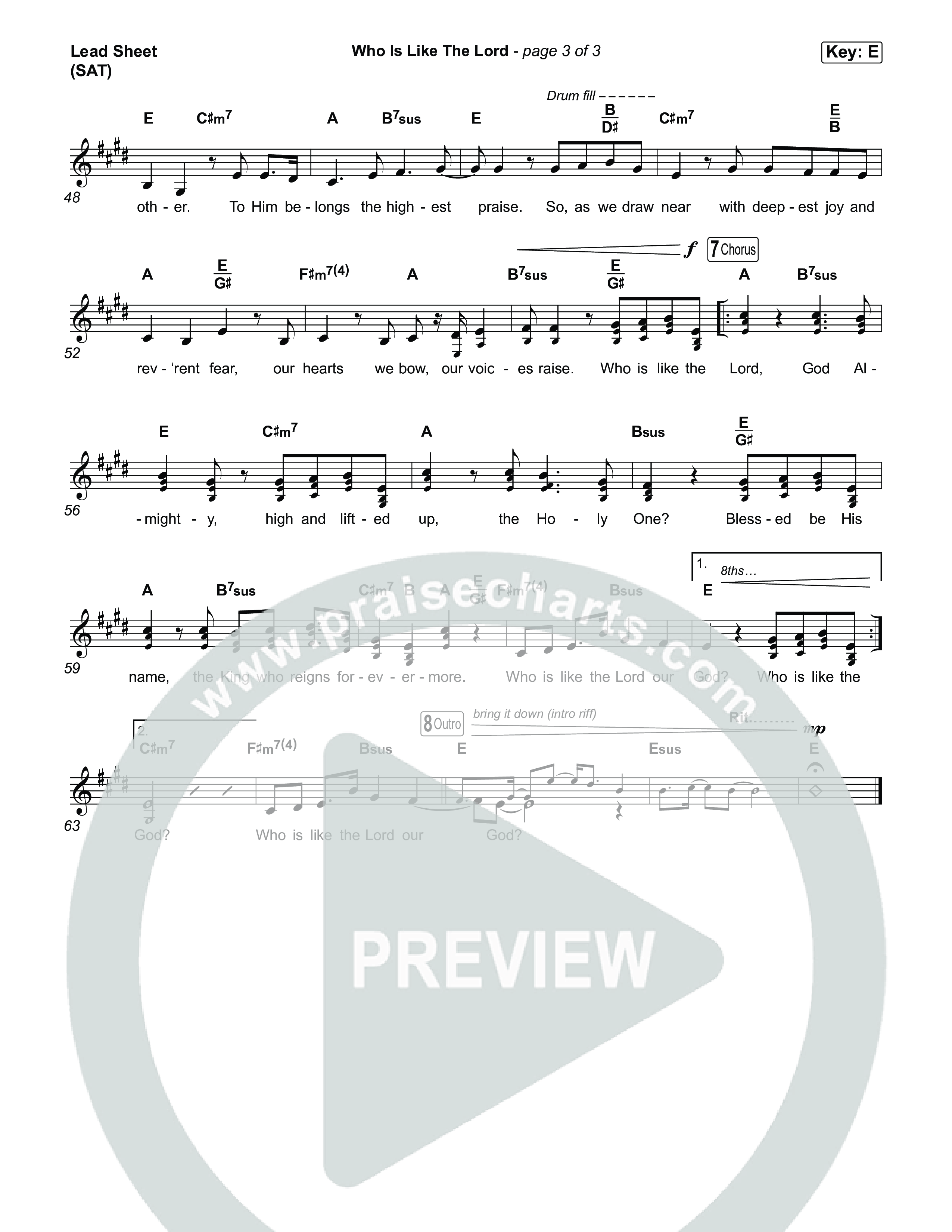 Who Is Like The Lord Lead Sheet (SAT) (Keith & Kristyn Getty / Matt Boswell / Sing!)