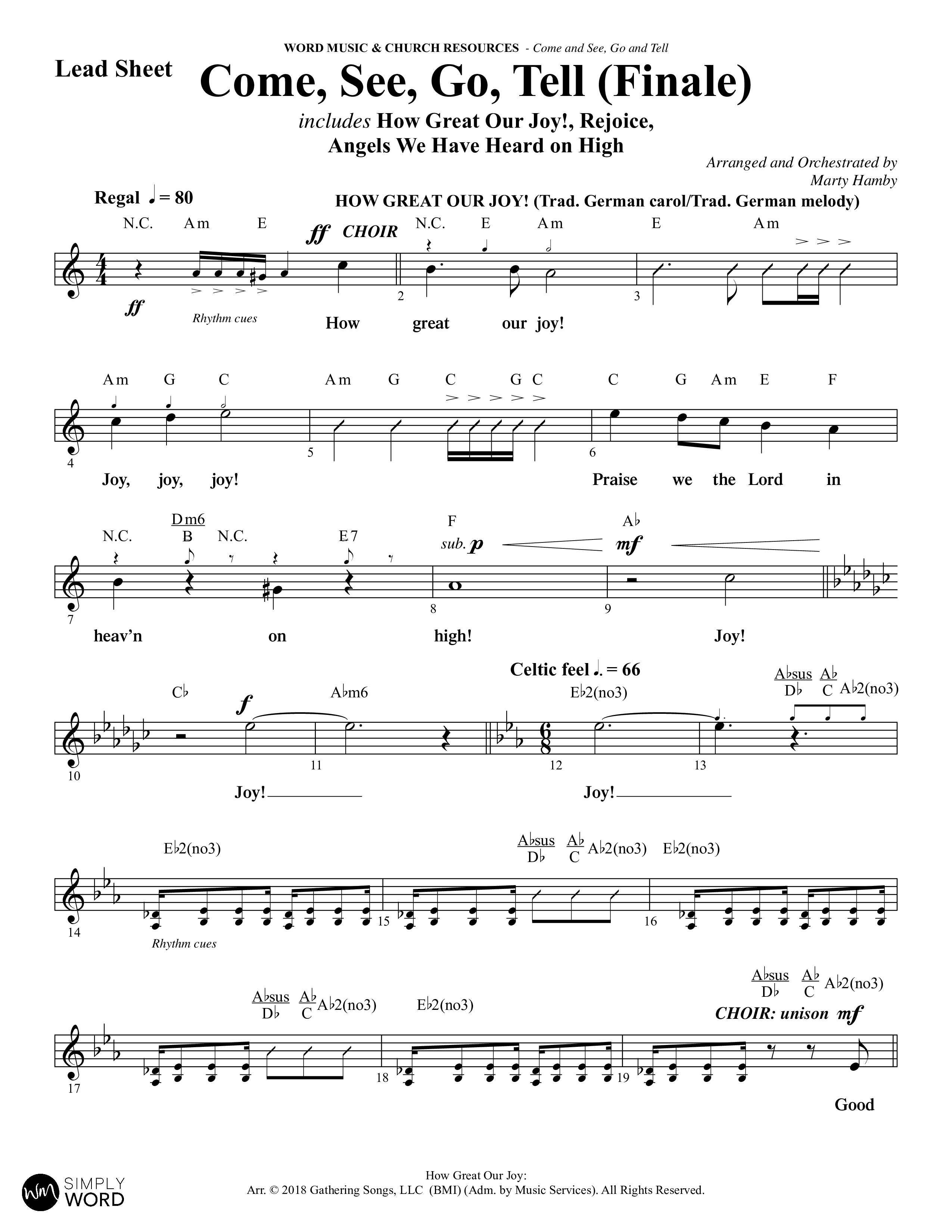 Come And See Go And Tell (11 Song Choral Collection) Song 11 (Lead & Chords) (Word Music Choral / Arr. Marty Hamby)